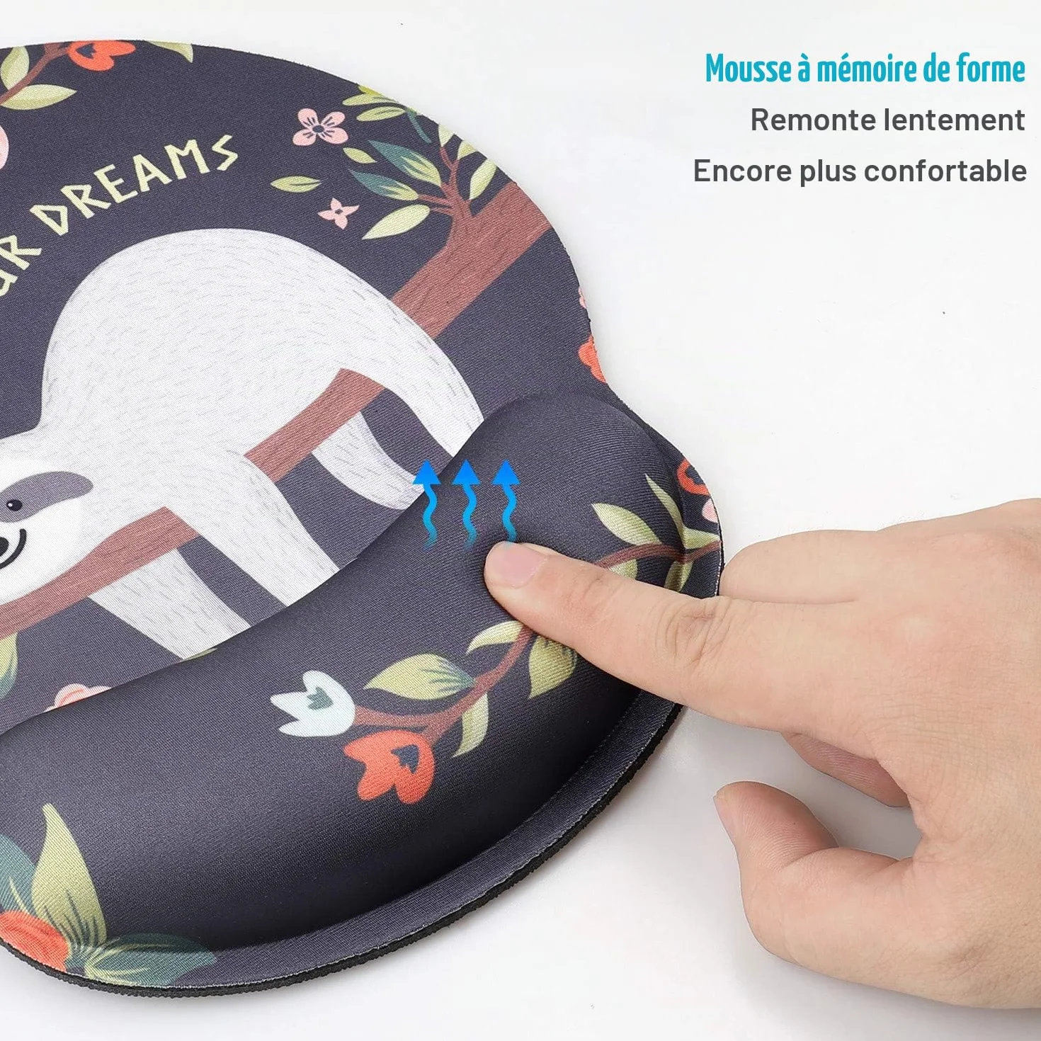 AOKSUNOVA Tapis de Souris Ergonomique Repose-Poignet en Mousse Mémoire