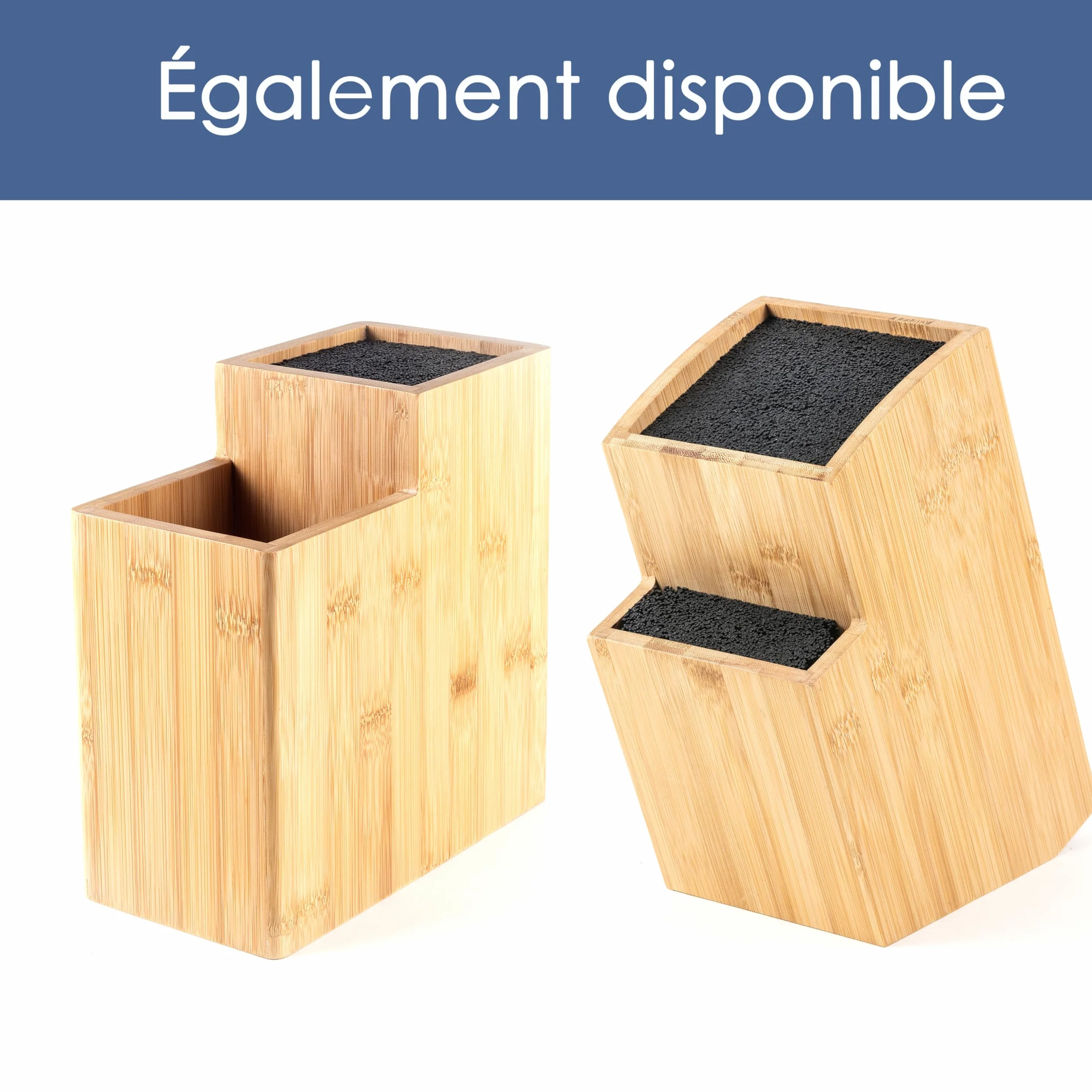 Bloc à couteaux Hanseküche en bambou marron carré incliné