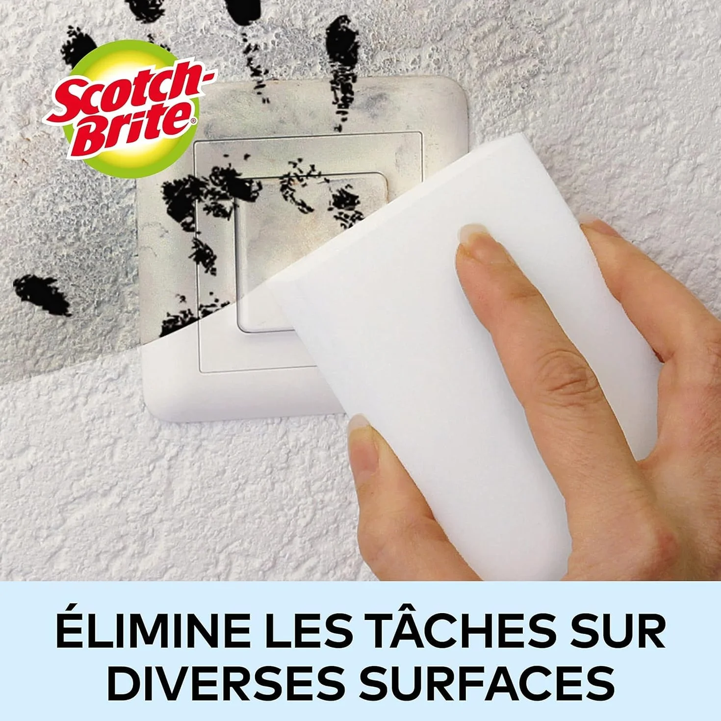 Scotch-Brite Éponge Magique Mélaminée 12 par Lot - Gomme Magique Nettoyage Taches Tenaces Blanc
