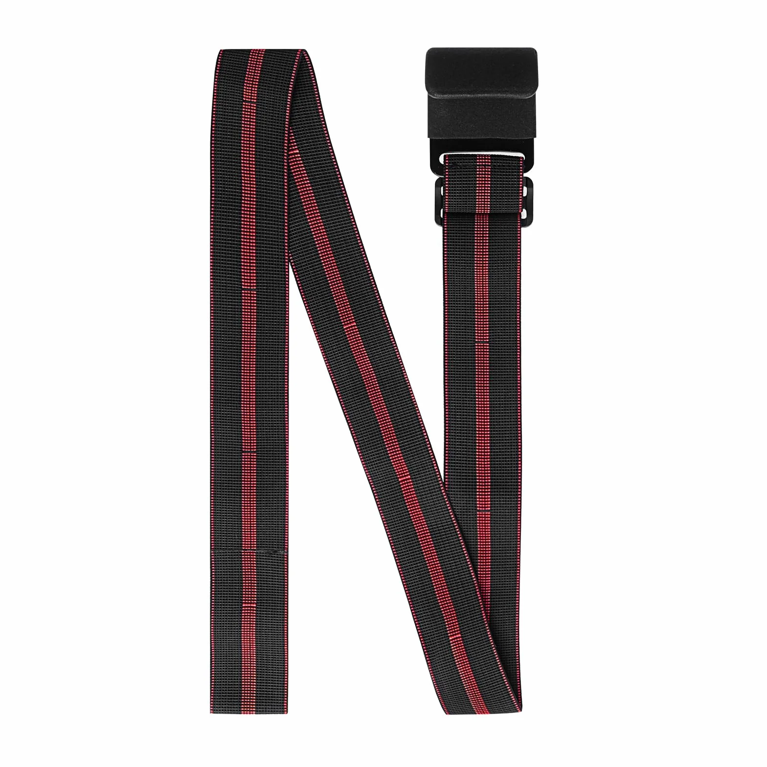 1 couvercle de poubelle, en polyester et caoutchouc, bande de poubelle, solide et robuste, pour l'extérieur, sangle réglable, fermeture de poubelle, 86 x 5,5 x 3 cm, noir et rouge
