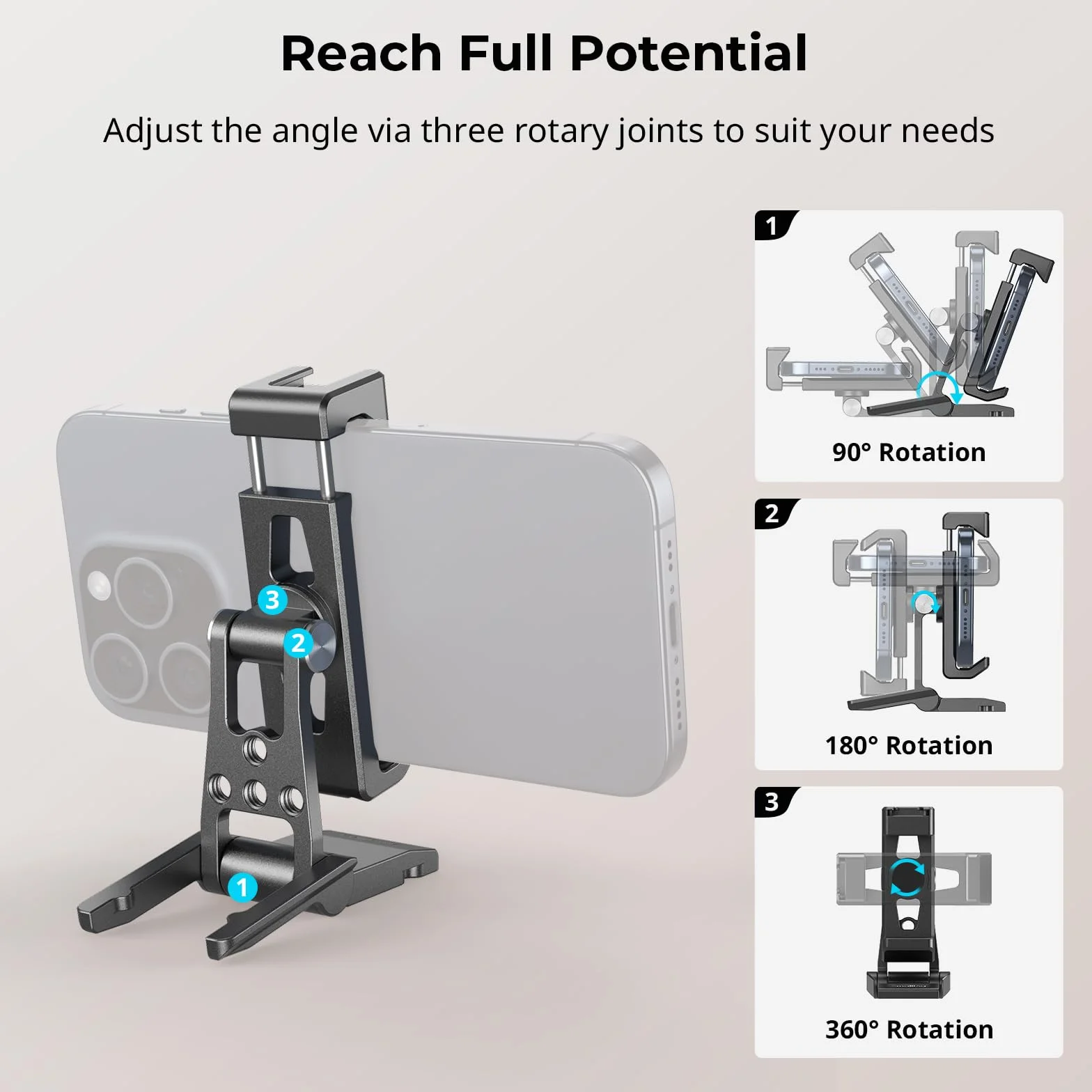 SMALLRIG Metal Phone Tripod Mount, Cell Phone Mount, Uchwyt do Telefonu Komórkowego z Adapterem Szybkozłącza dla Arca-Swiss, Wielofunkcyjny Uchwyt do Telefonu Statywu Typu dla Arca, dla iPhone - 4611