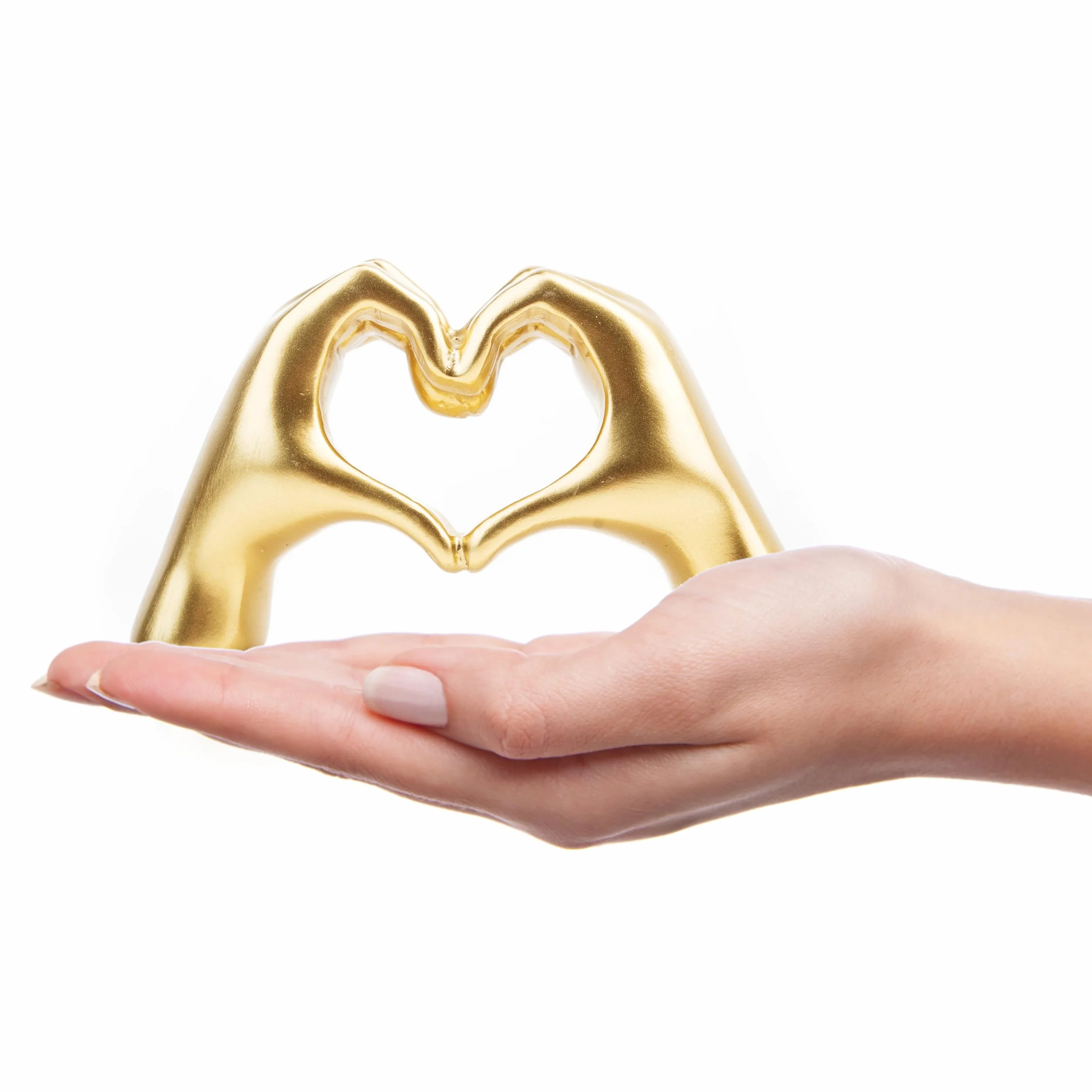 Petite sculpture mains en forme de cœur décoration maison moderne statue doigts amour cadeau mariage