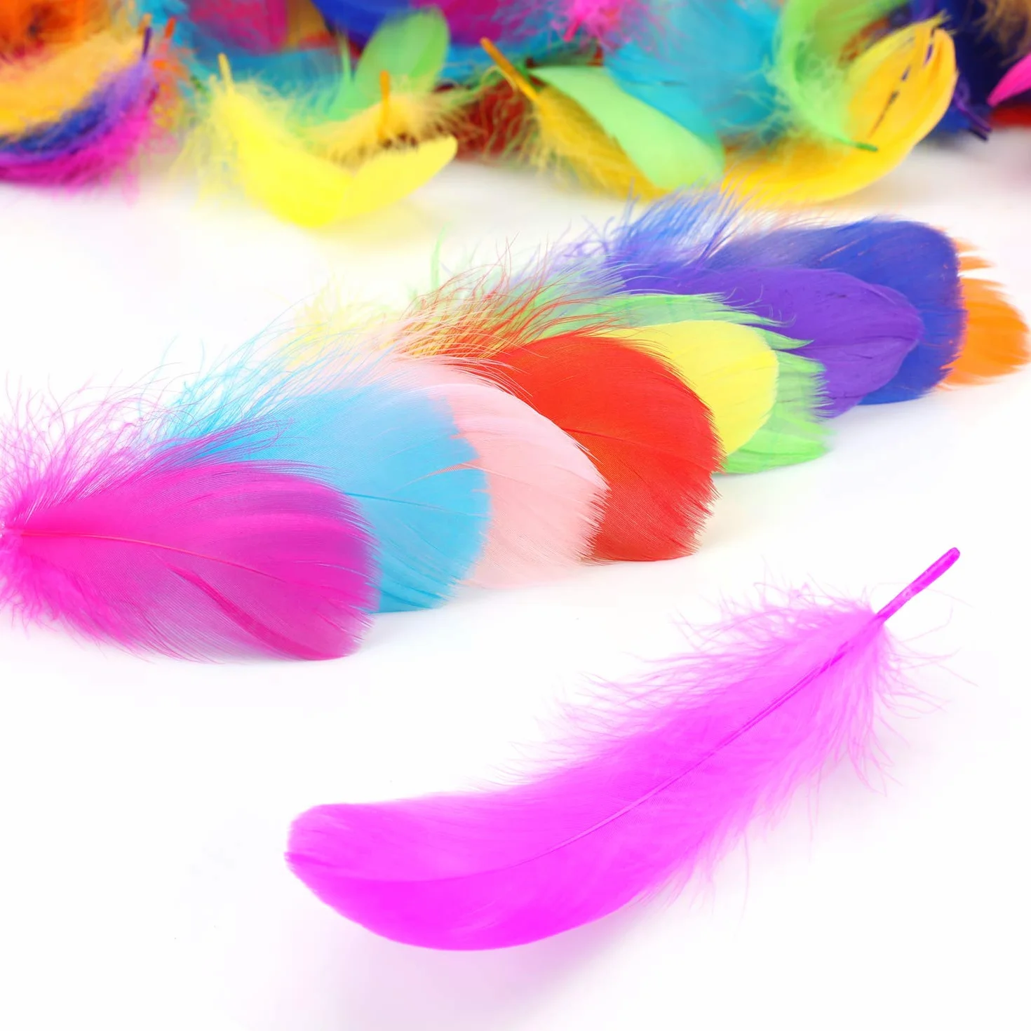 Plumes Couleur 300 PCS Naturelles Décorations Bricolage 8-12CM