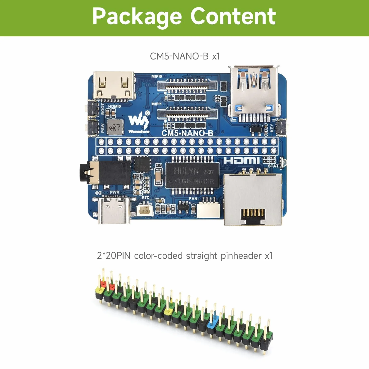 Waveshare Nano Base Board (B) For Raspberry Pi Compute Module 5, Same Size As The CM5