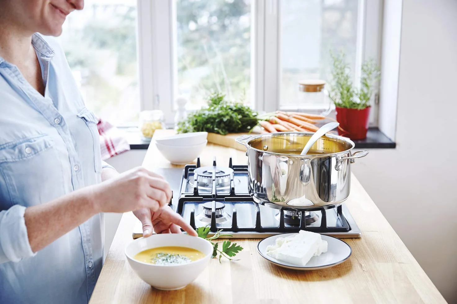 Beka Chef - Faitout Inox 18/10 - 24 cm - Tous Feux Compatible Induction - Marmite Avec Couvercle en Acier Inoxydable, Argent