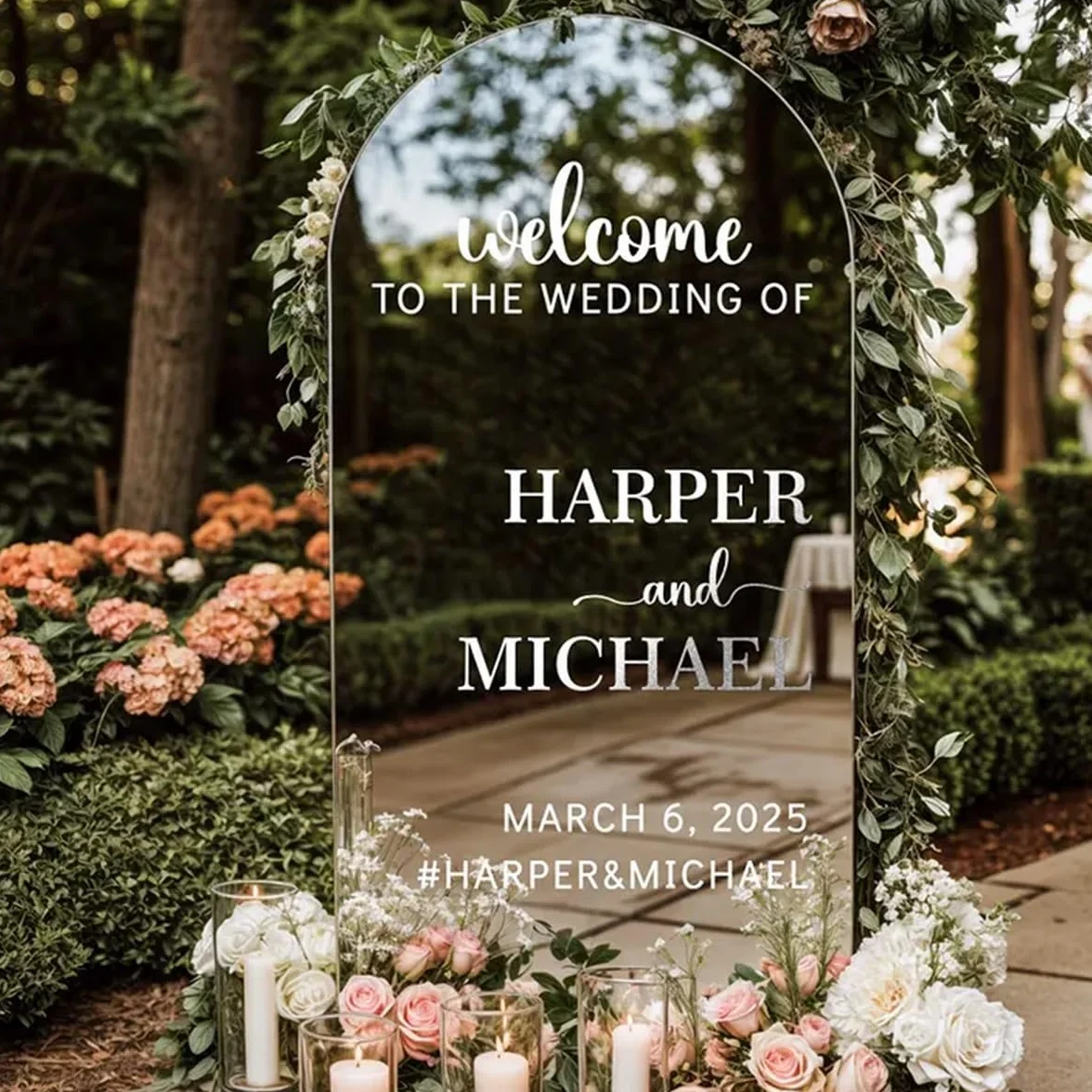 Autocollants de miroir de mariage personnalisés
