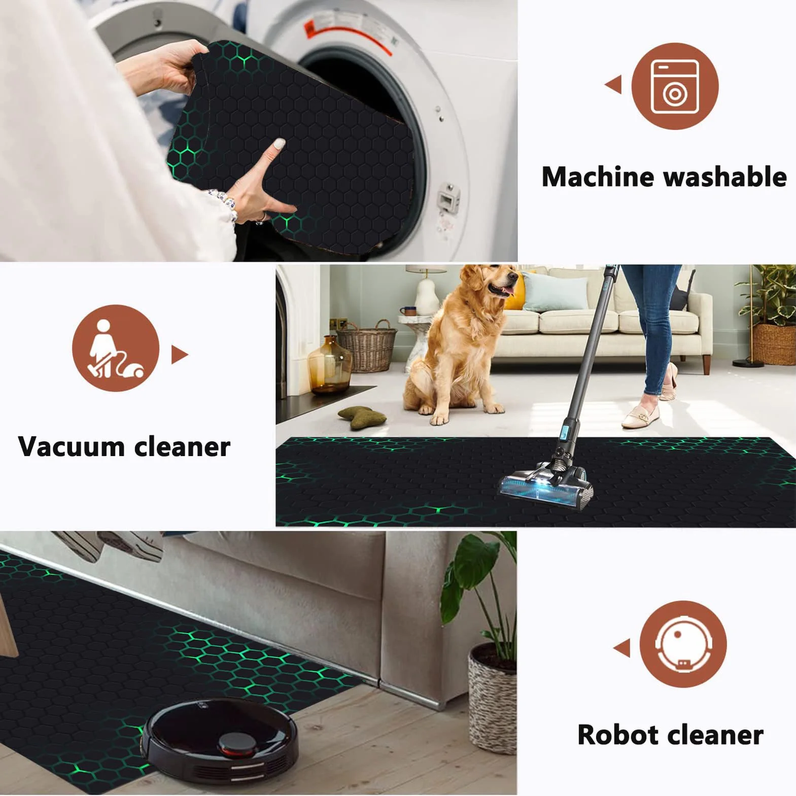 Tapis Gaming Sol, Tapis de Protection du Sol pour Chaise de Bureau, Tapis de Sol Gamer, Tapis Chaise de Bureau Gaming Antidérapant, Tapis Protège-Sol pour Parquet, Carrelage et Sol Dur 160 x 180 cm
