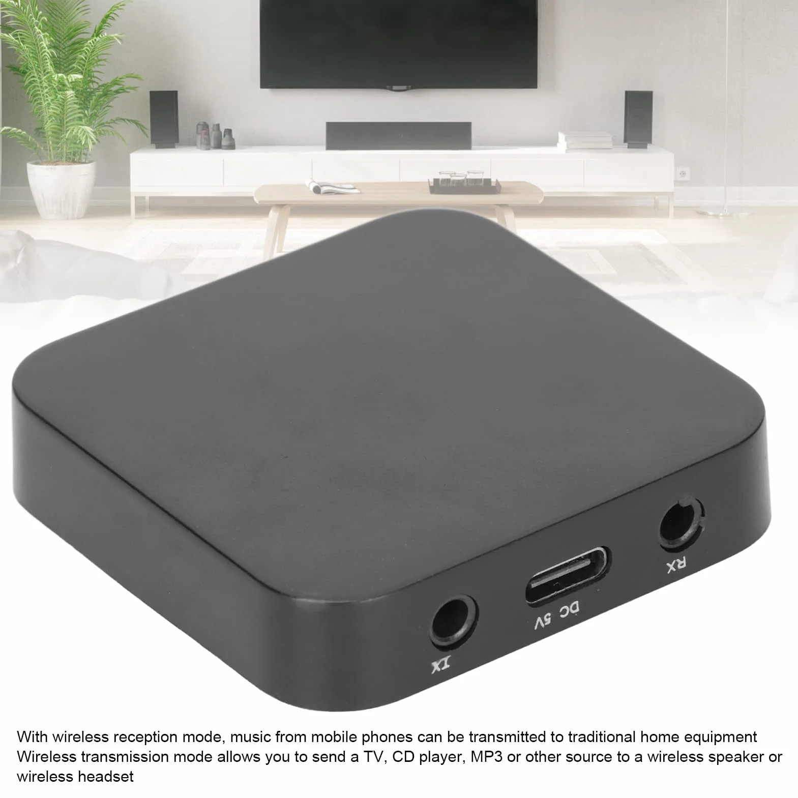 Odbiornik nadajnika Bluetooth 5.0, 2 w 1 bezpłatnie do wysyłania i odbierania różnych sygnałów, technologia o niskim opóźnieniu Obsługa strumieniowego przesyłania dźwięku w czasie rzeczywistym Nadaje