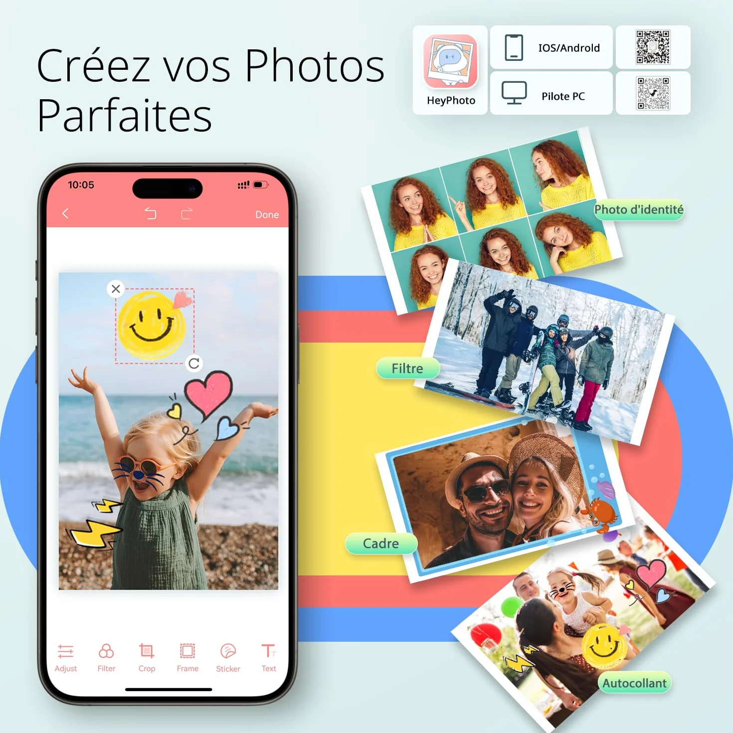 YOTON Imprimante Photo Instantané 54 Feuilles 4x6 Wi-Fi iOS Android