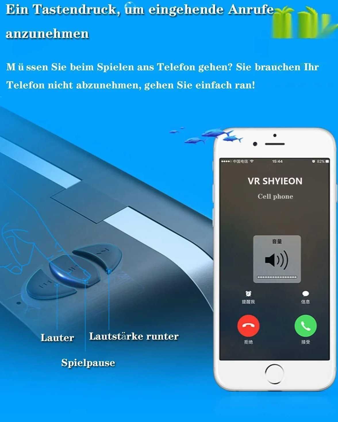 VR okulary do telefonu komórkowego, zestaw słuchawkowy VR, okulary 3D z pilotem zdalnego sterowania Bluetooth, do gier z systemem Android/iOS 4,7-7,2", dla dzieci i dorosłych, prezent na Boże