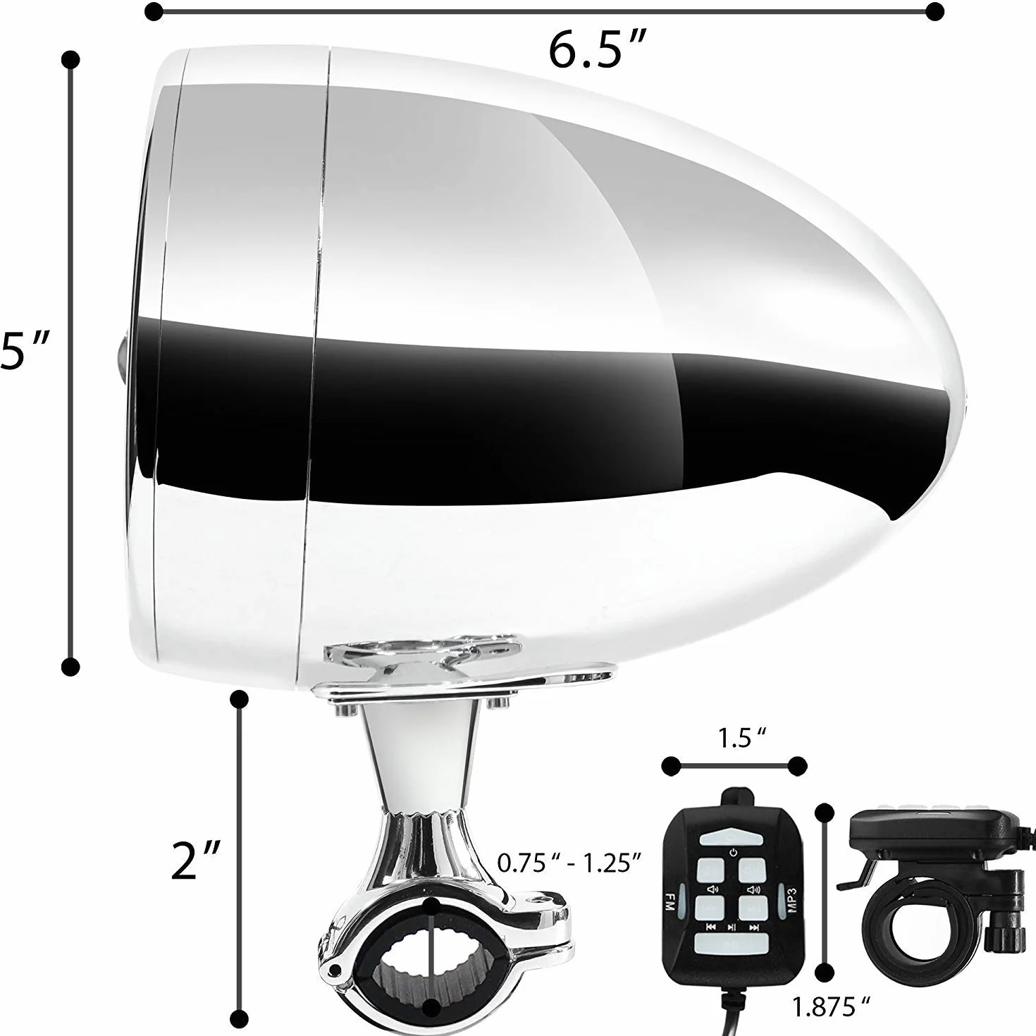 Wodoodporny głośnik stereofoniczny Bluetooth o wysokiej wydajności Aileap 5 cali, solidny basowy system audio, z USB AUX idealny do motocykli Harley ATV/UTV/RZR