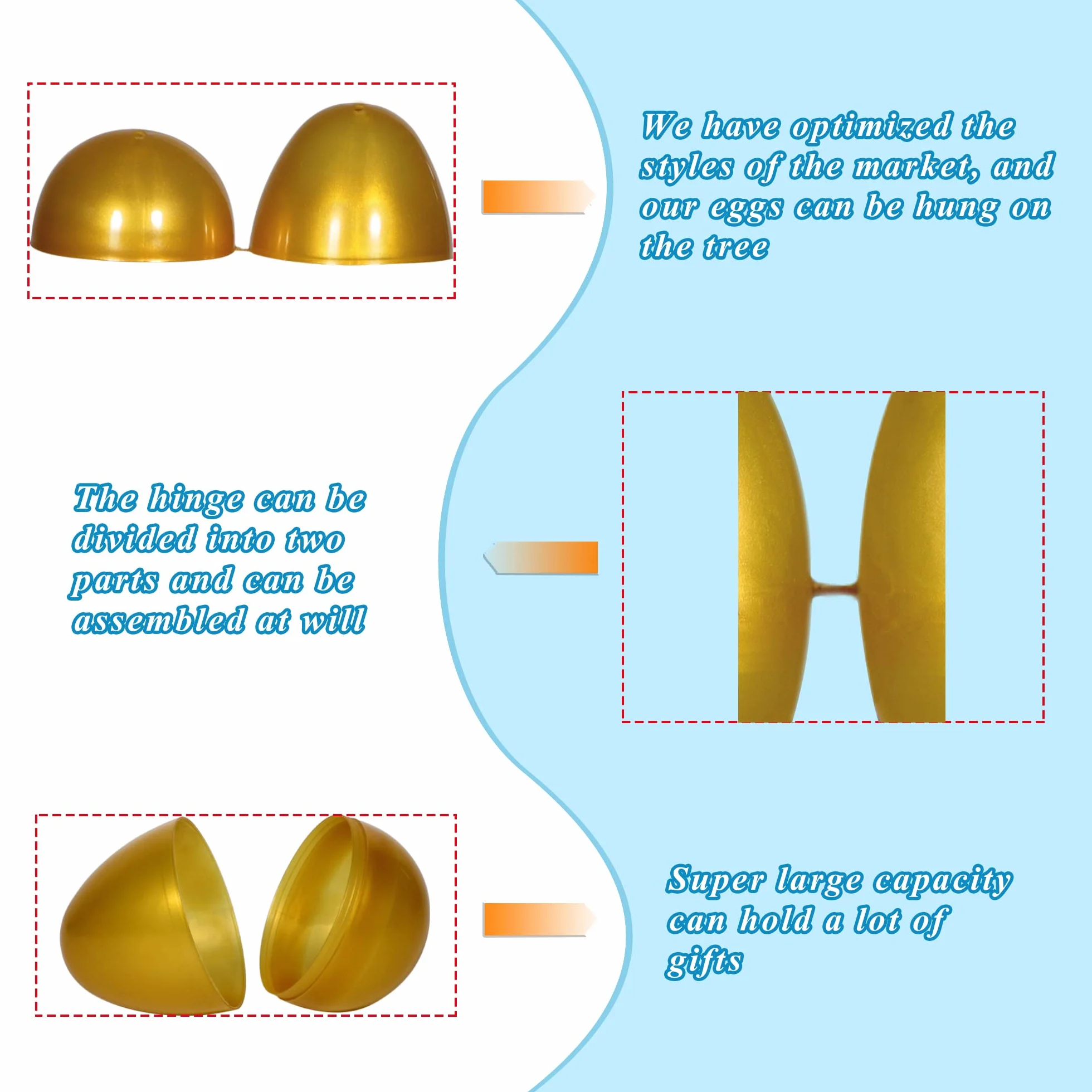 LessMo Oeufs en Plastique Remplissables 36 Pièces 8x5cm Grande Taille Décorations de Pâques