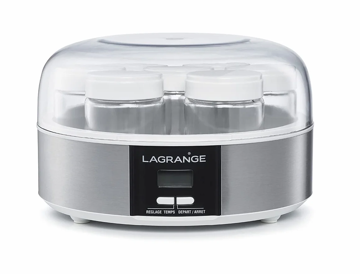 LAGRANGE, Yaourtière, 7 pots en verre, 1L, programmable 15h, arrêt automatique, signal sonore, 13 W, 439101