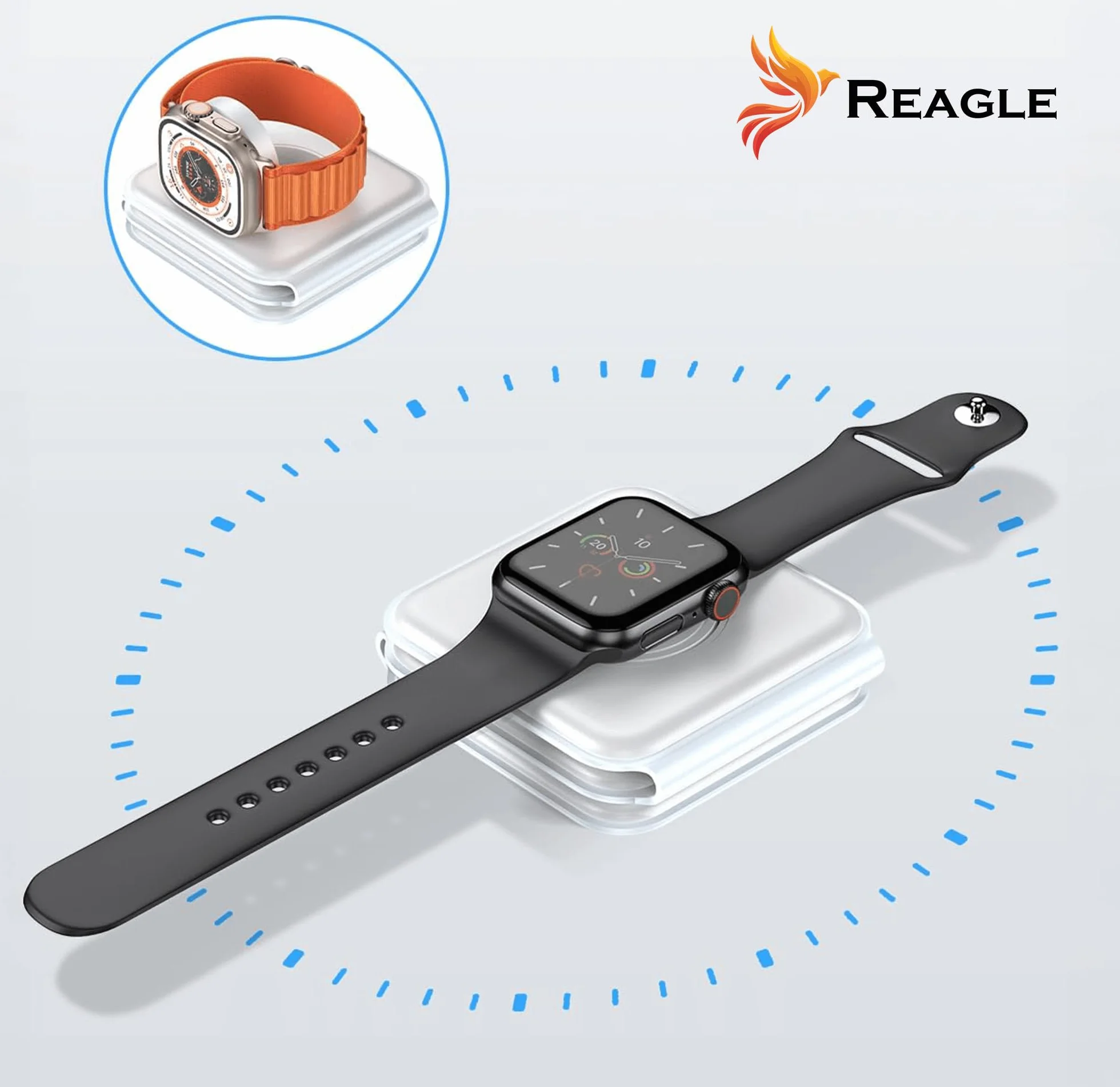 Reagle Składana indukcyjna bezprzewodowa ładowarka 3 w 1, 15 W stacja ładująca do telefonu, słuchawek, smartwatch, Samsung S25 Travel Charging Station do Apple Watch, standard Qi