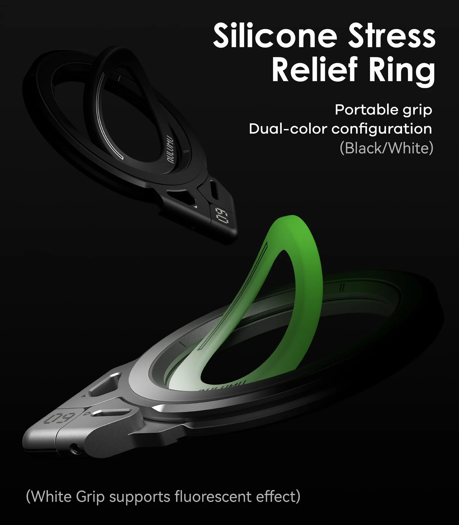 Aulumu G09 uchwyt na telefon komórkowy MagSafe, obracany o 360°, aluminiowy dwustronny magnetyczny uchwyt na palec do iPhone 17 16 15 14 13 12 i etui na telefon komórkowy Samsung, czarny
