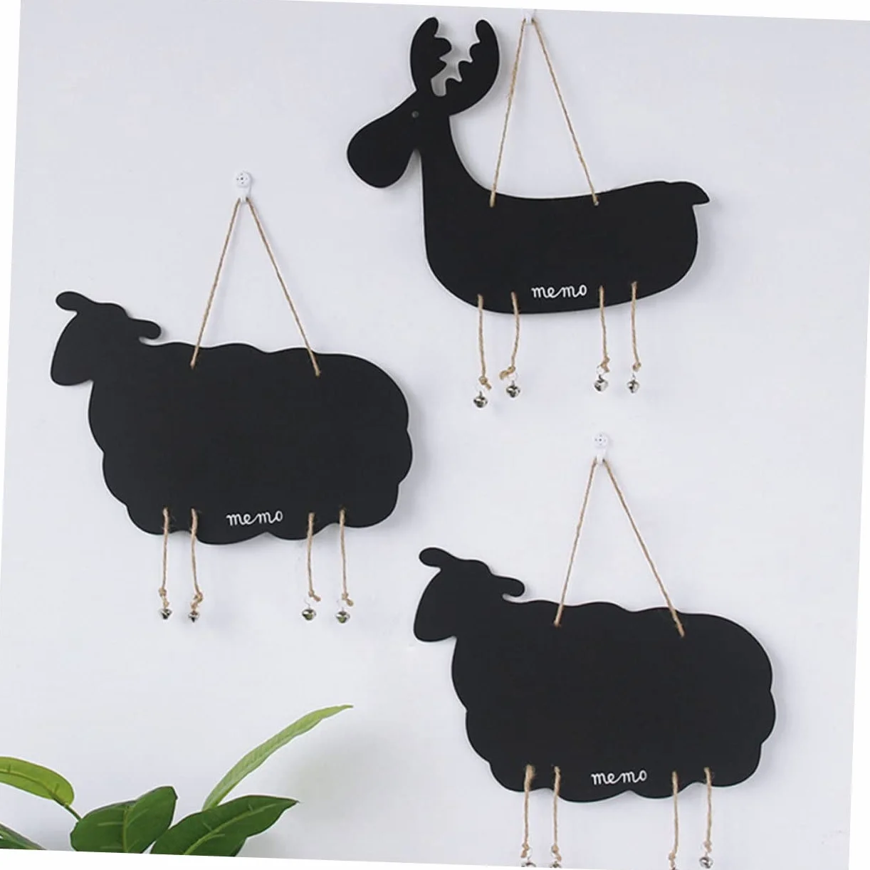 Cabilock Tableau à Suspendre Bois Double Face Panneau Message Décor Mural Ardoise Motif Mouton Décoration Maison