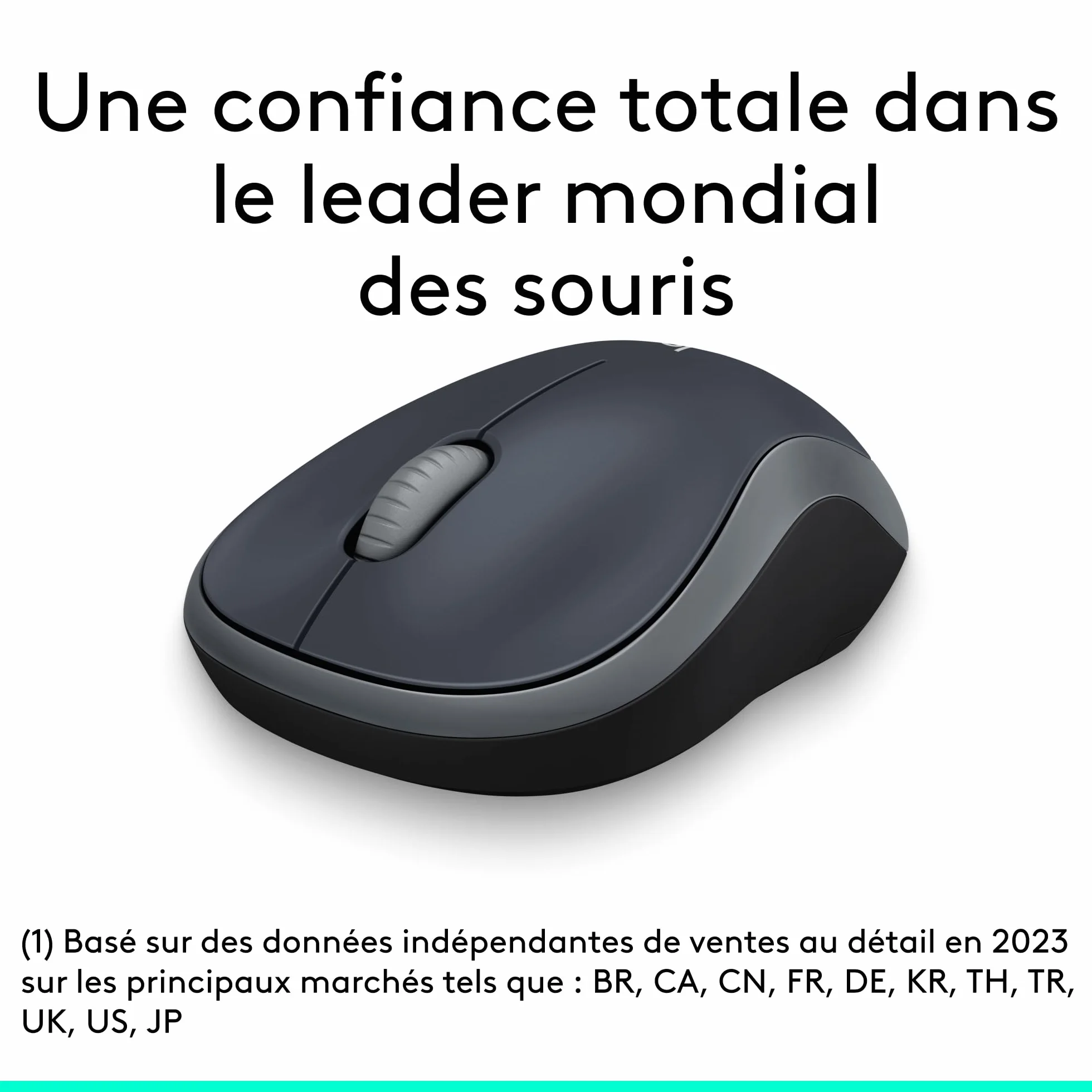 Logitech M185 Souris sans Fil 2.4 GHz Mini Récepteur USB 1000 PPP Ambidextre Gris/Noir