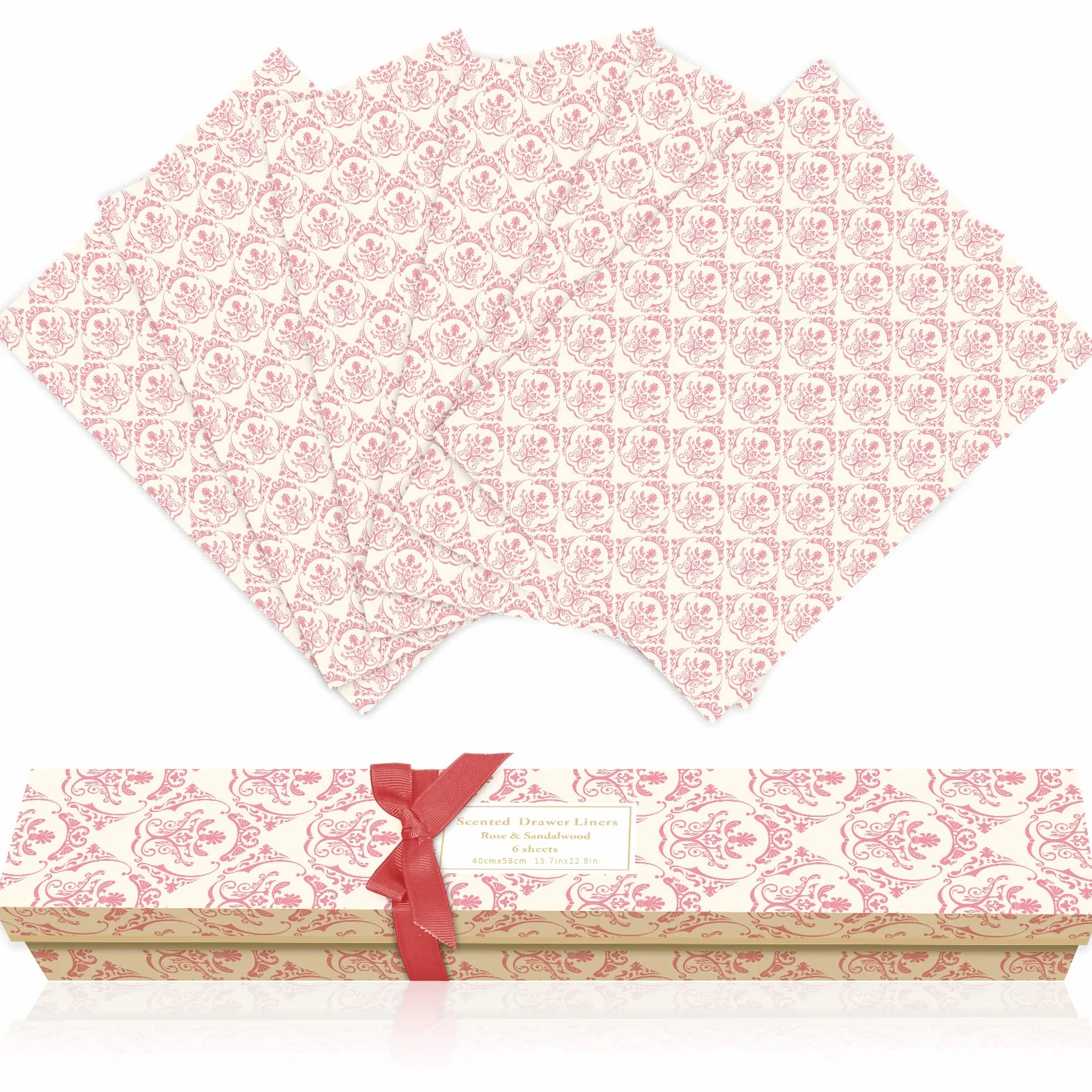LA BELLEFÉE Papier Parfumé Tiroirs Tapis d'Armoire à Linge Bois de Santal Rose