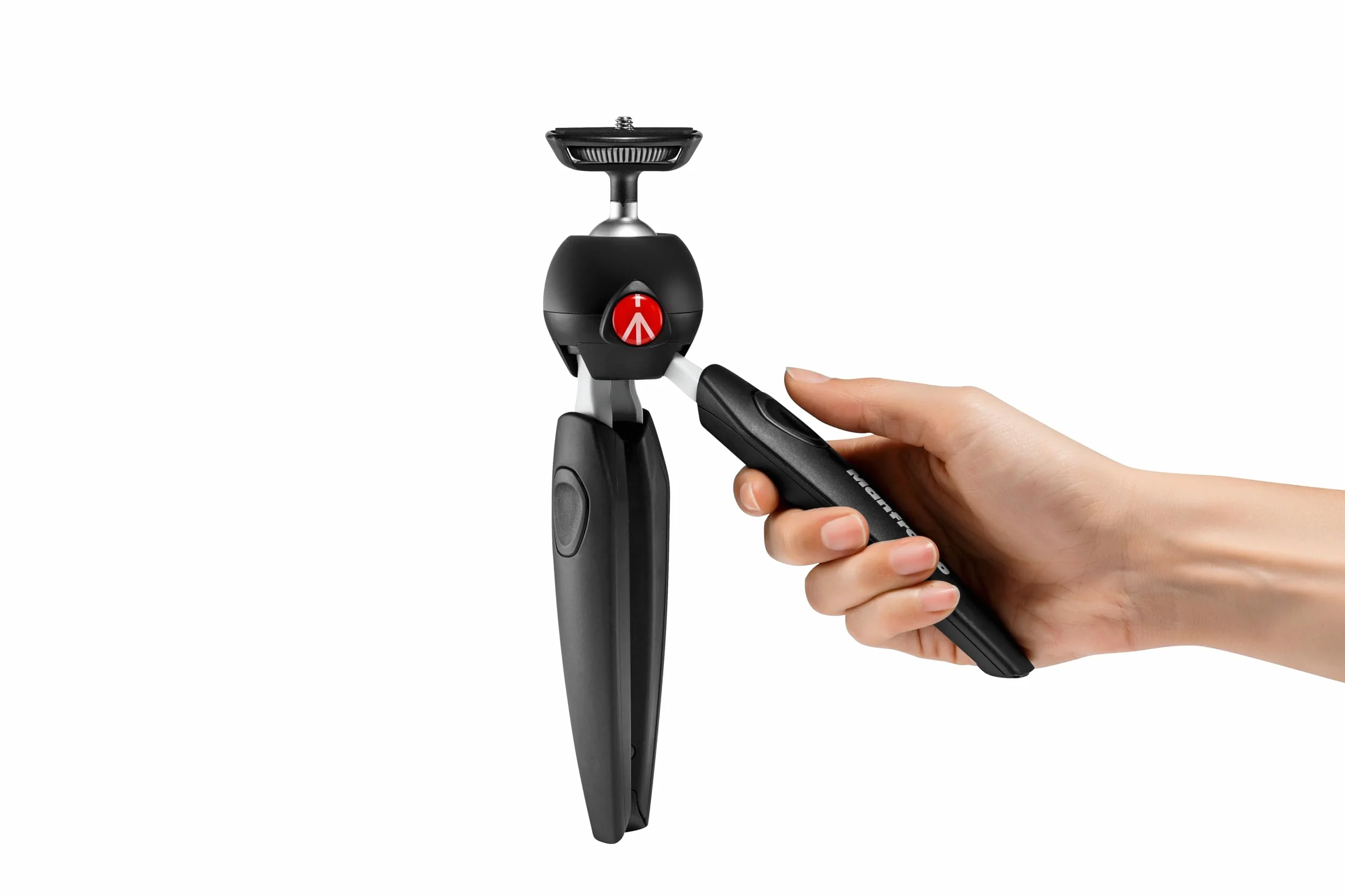 Manfrotto MTPIXIEVO-BK, PIXI EVO 2-sekcyjny mini statyw do aparatów bezlusterkowych, kompaktowych kamer systemowych, lustrzanek cyfrowych, wideo, kompaktowych rozmiarów, aluminium