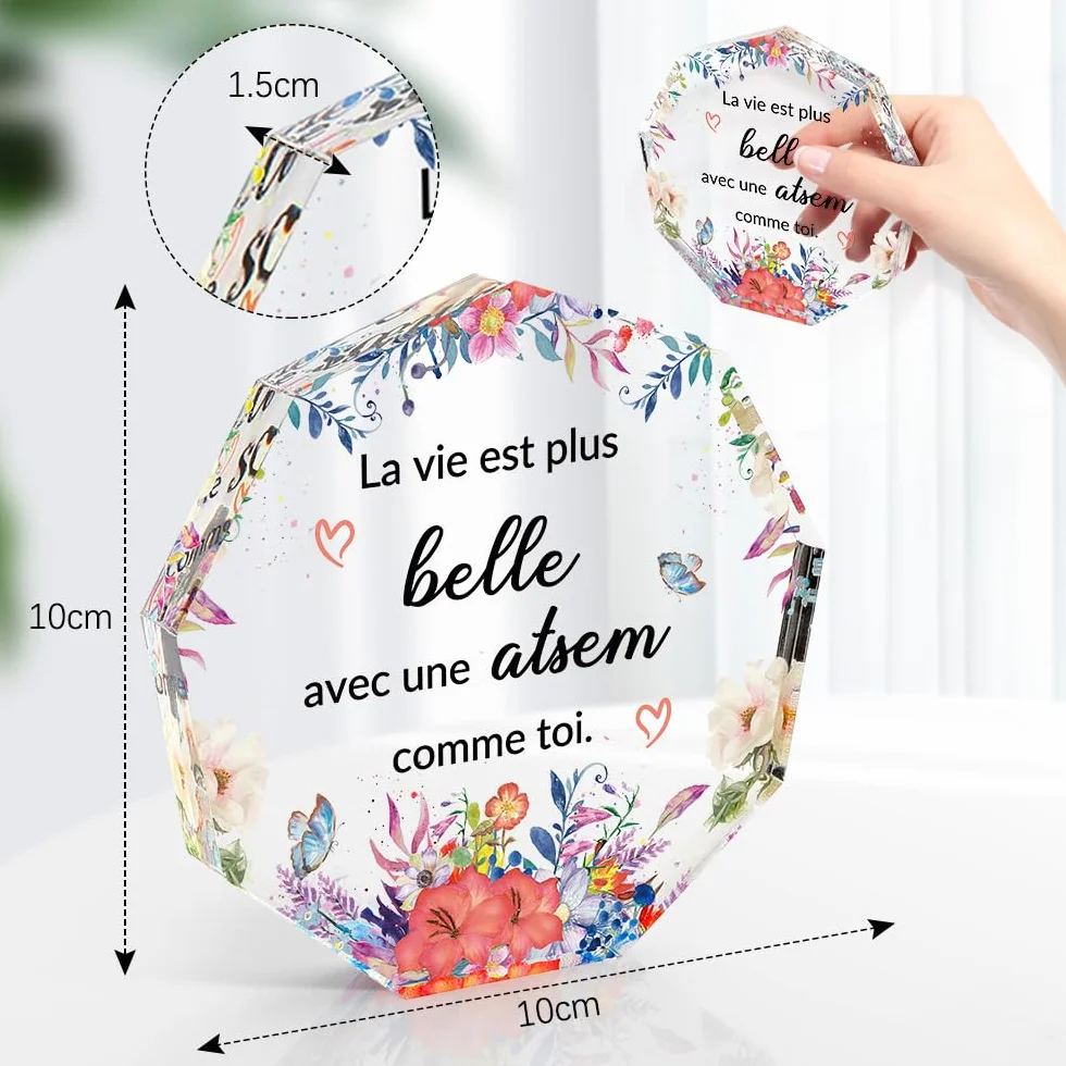 Cadeau Atsem Maternelle Fin d'Année Acryliques Idée Cadeau Atsem Aesh