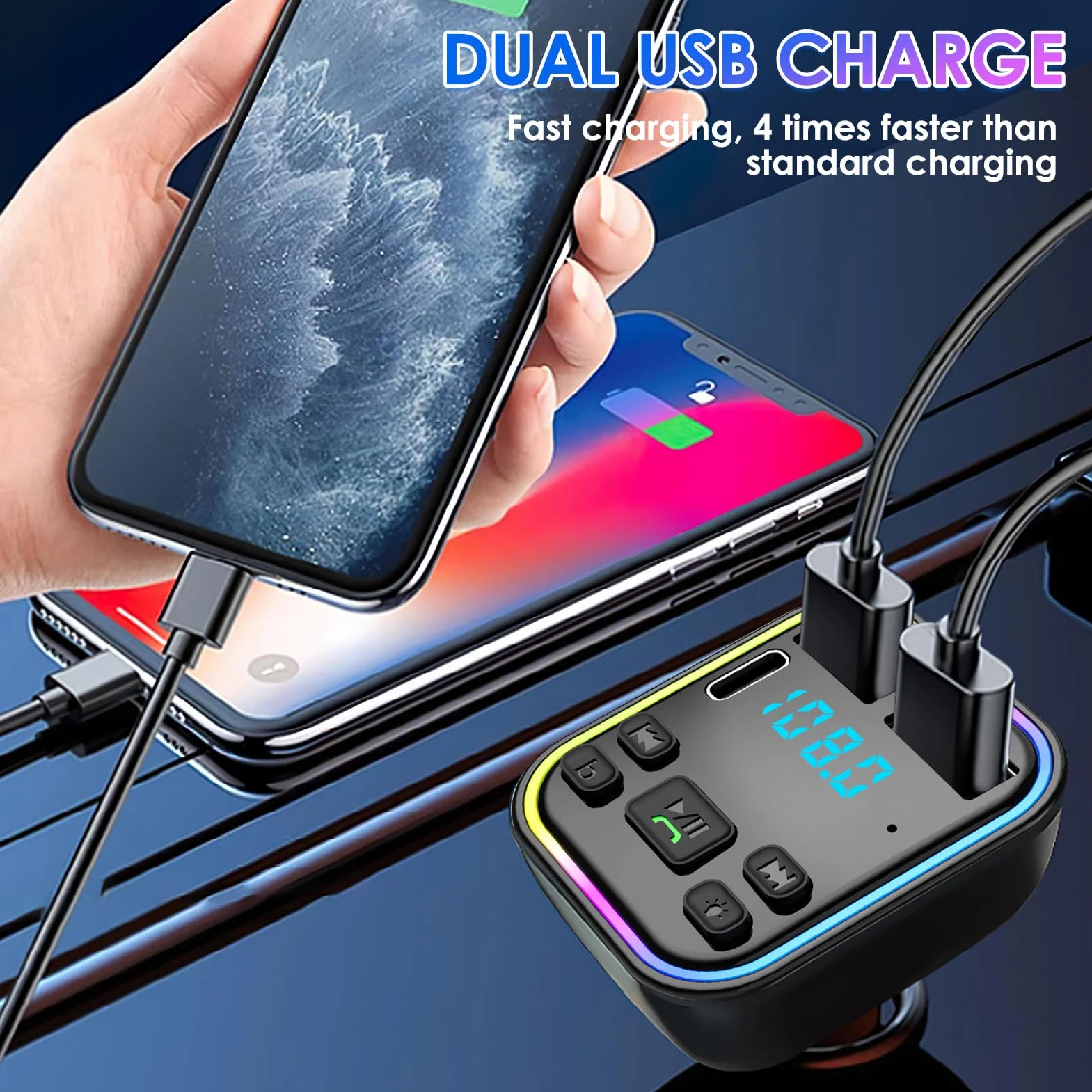 Nadajnik FM Bluetooth samochodowy adapter samochodowy Bluetooth