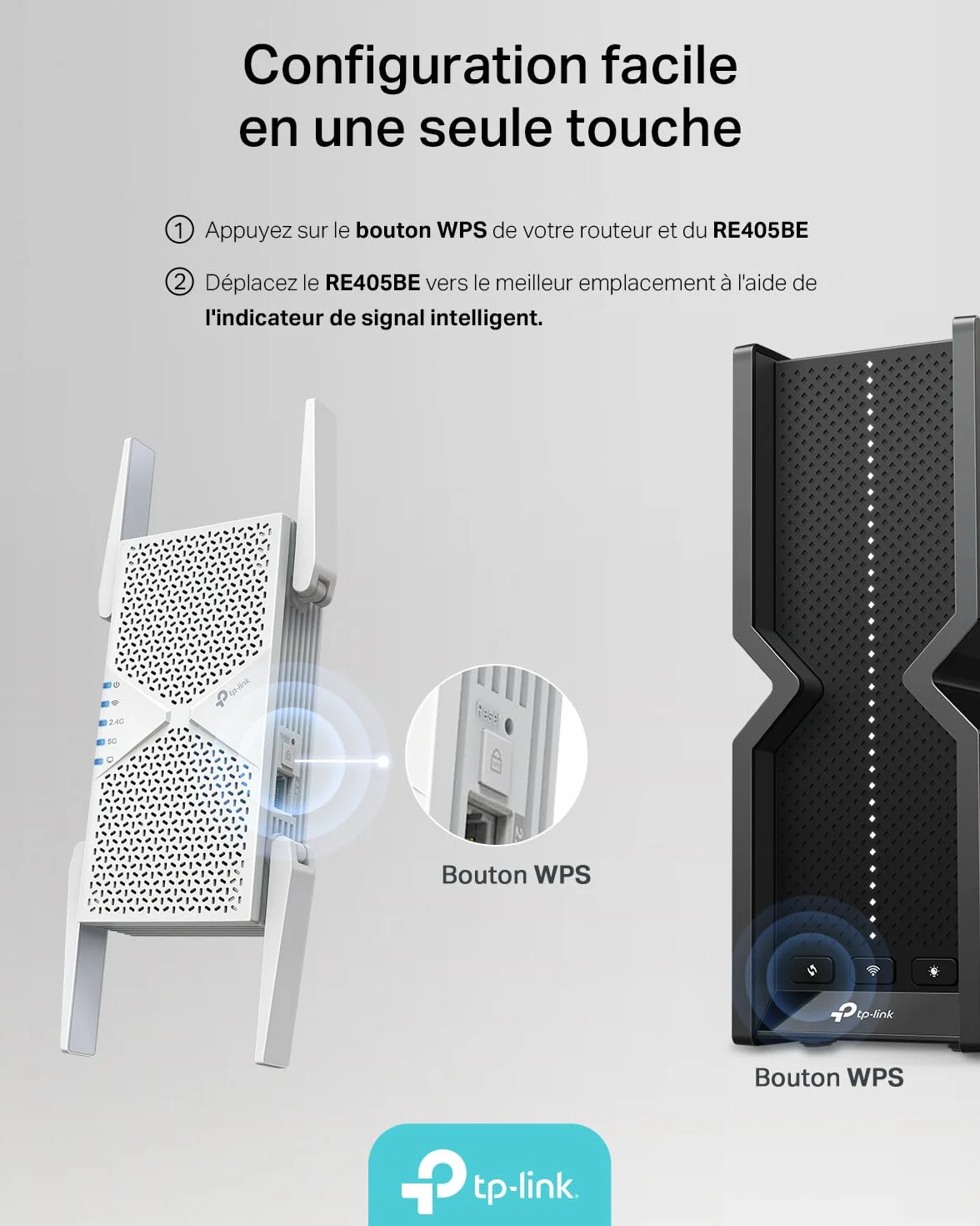 TP-Link RE405BE - BE6500 Przedłużacz sygnału Wi-Fi 7 Dual Band 6,5 Gb/s z portem 2,5 GbE i kompatybilnością EasyMesh