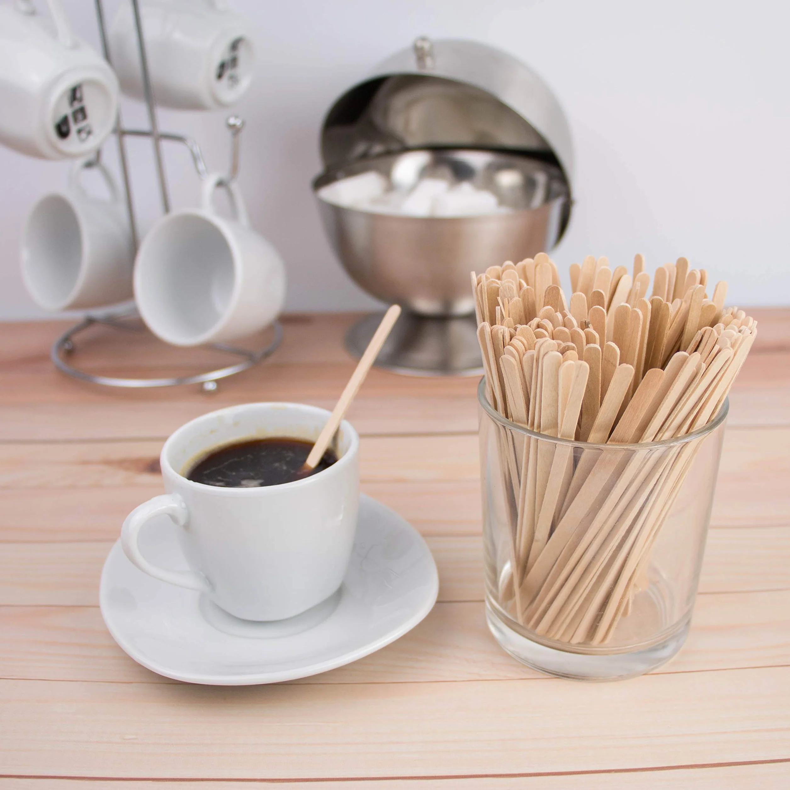 Touillettes Agitateurs de café en Bois 11 cm - Mélangeurs Jetables Lot de 1000