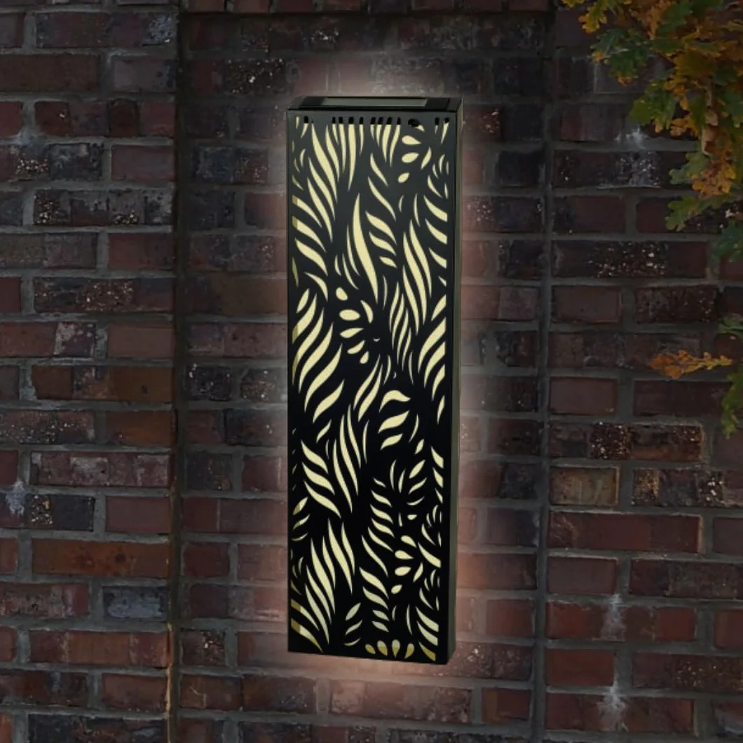 Panneau solaire feuille métal ornement jardin 20 cm x 60 cm