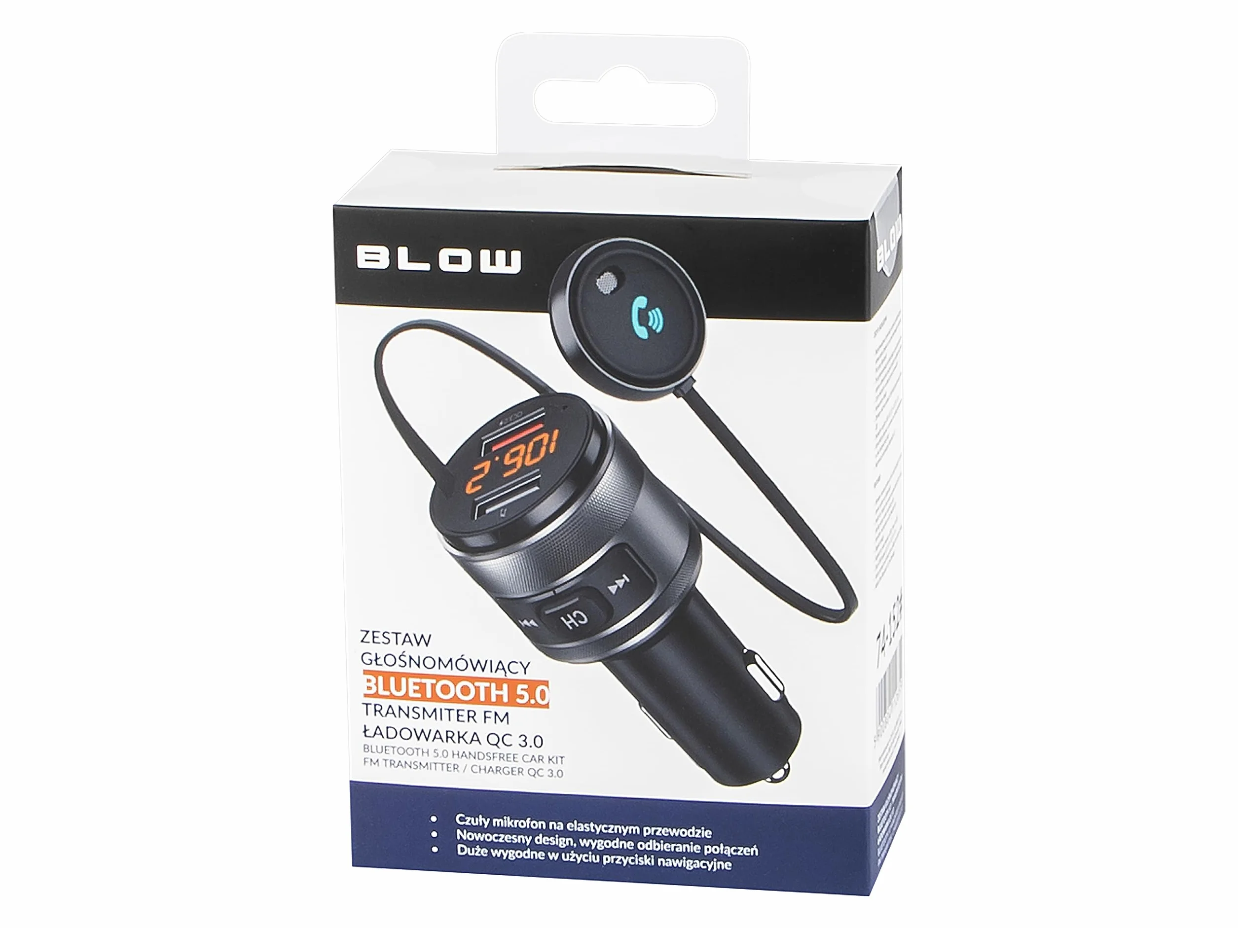 BLOW Transmiter Bluetooth ładowarka głośnomówiący