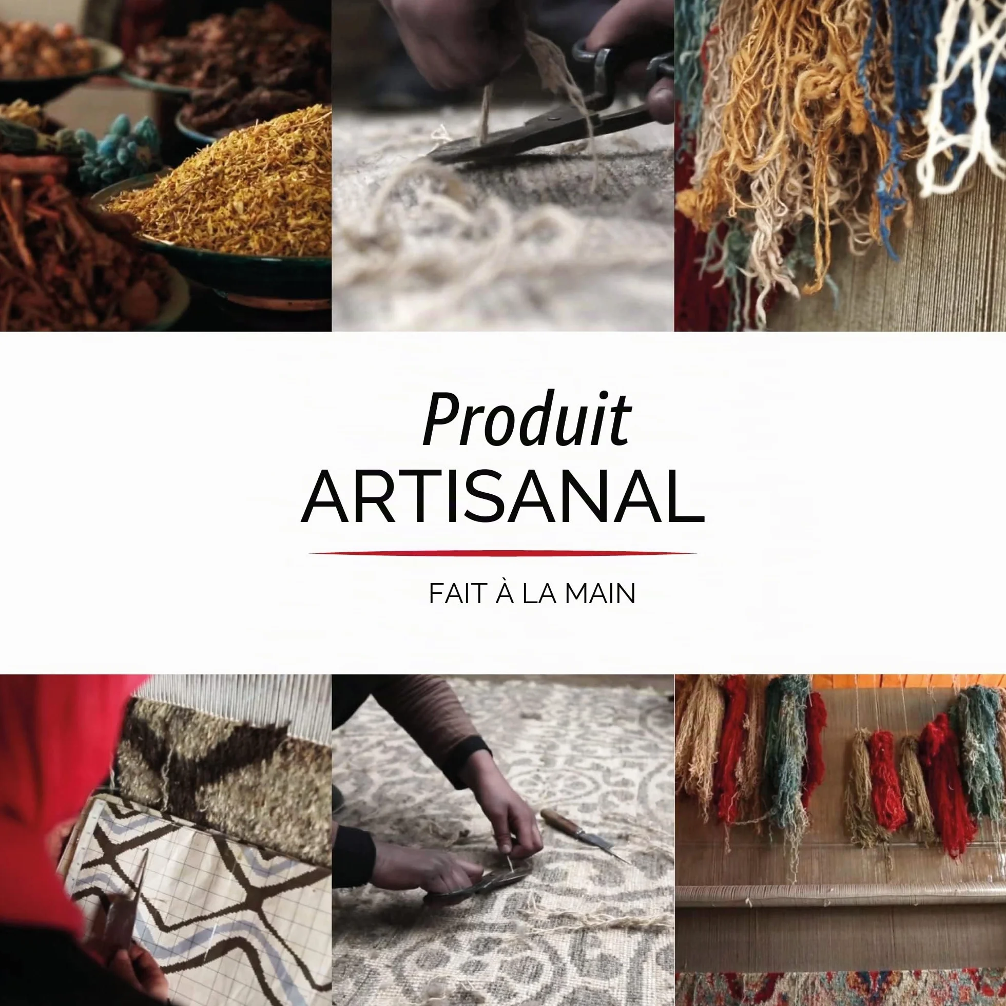 Tapis Naturel Alhambra Tressé à la Main 200x300cm pour Salon Salle à Manger Chambre
