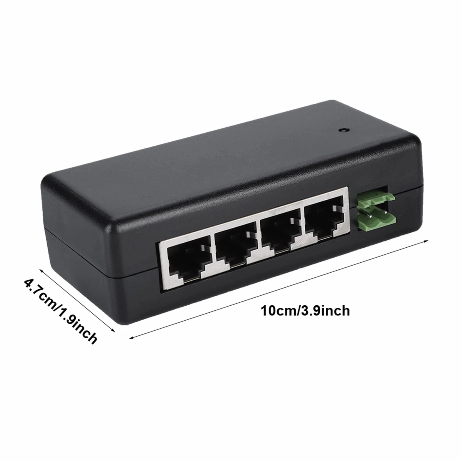 12-48V 4-portowy adapter zasilacza POE, 4-portowy wtryskiwacz zasilania Ethernet PoE przełącznik biurkowy do kamery IP, kompatybilny z międzynarodowymi standardami