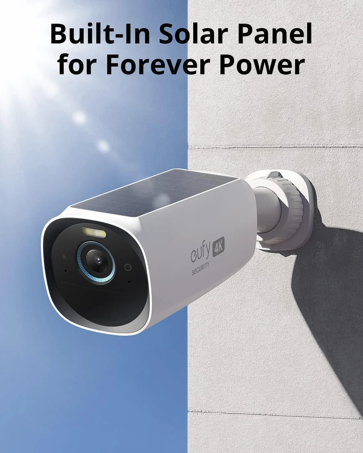 Kamera bezpieczeństwa eufy S330 Zestaw kamer eufyCam 3, bezprzewodowa zewnętrzna, kamera 4K ze zintegrowanym panelem słonecznym, Forever Power, rozpoznawanie twarzy AI(odnowiona)