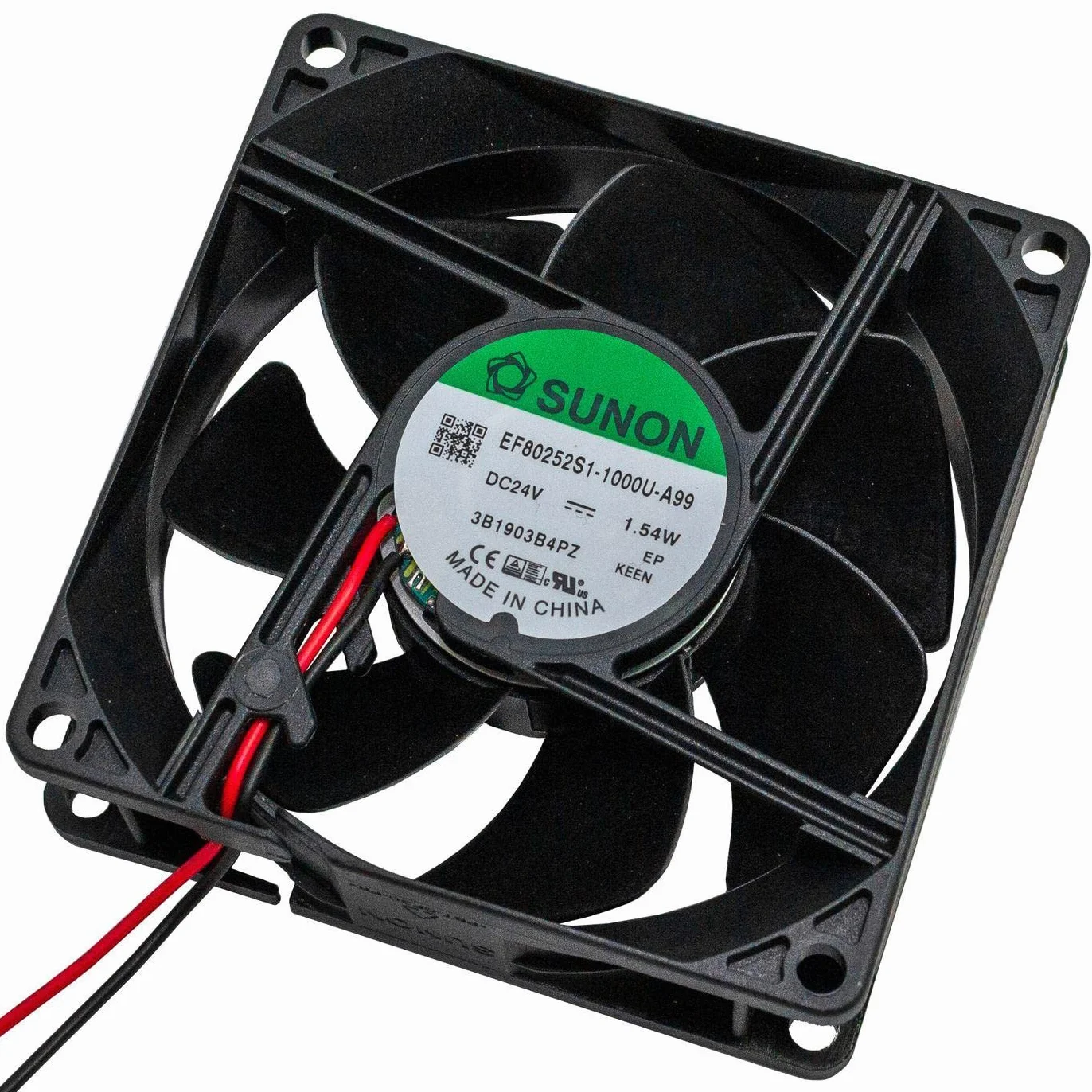 Wentylator 24V DC 1,32W 80x80x25mm 69,6m³/h 3200U/min 69,6m³/h Sunon EF80252S11000UA99