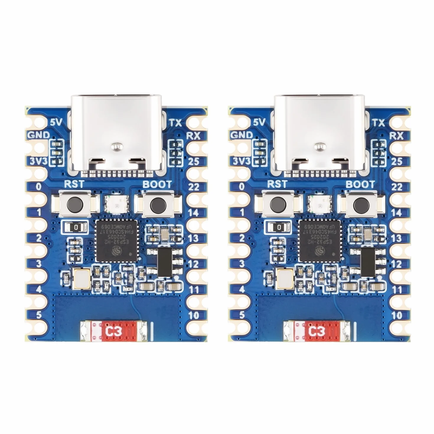 Waveshare ESP32-H2 Mini Development Board 2pcs, ESP32-H2FH4S 96MHz, 4MB Flash, BLE/Zigbee/Thread