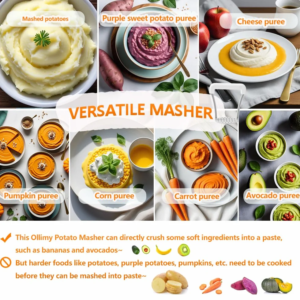 Presse-Purée Manuel pour Légumes, Fruits et Pommes de Terre