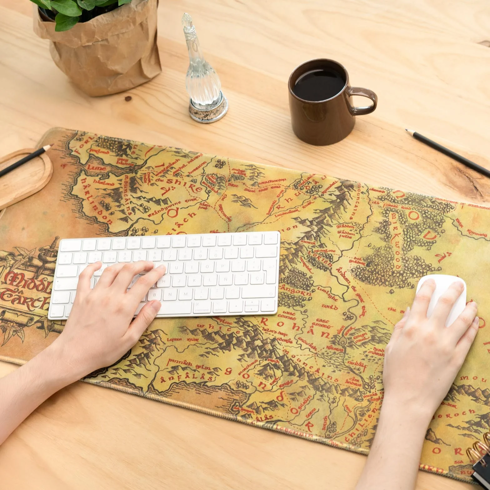 Tapis de Souris XL Le Seigneur des Anneaux 80 x 35 cm, sous Licence Officielle - Tapis de Bureau Gamer