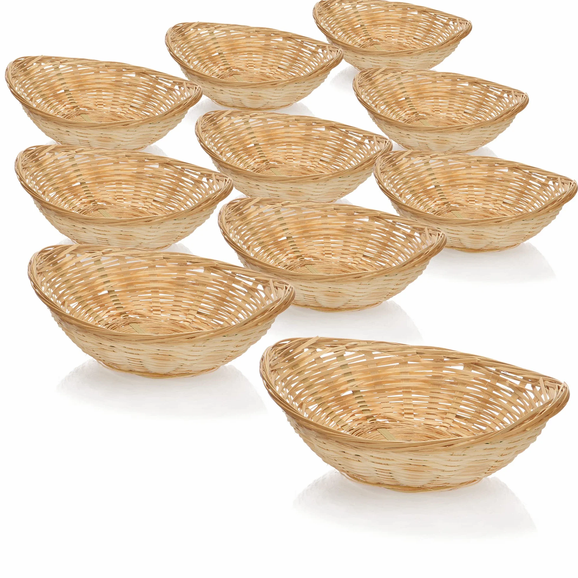 COM-FOUR 10x panier en raphia naturel pour décoration de Pâques - nid de Pâques - ovale 11,5 cm