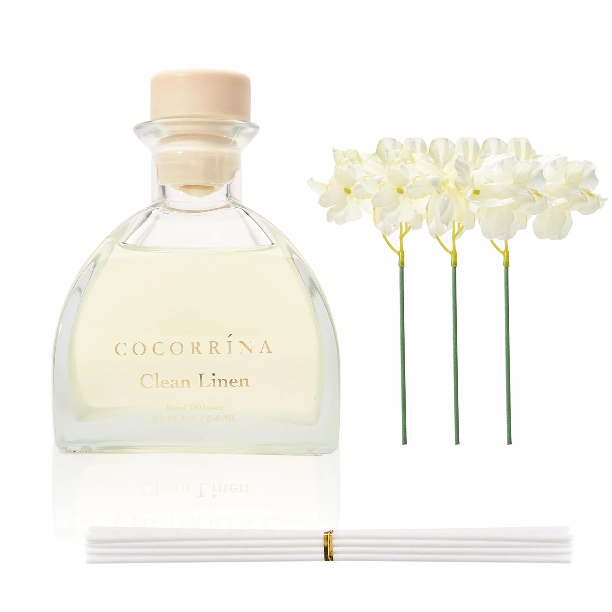 COCORRÍNA Diffuseur de Parfum 250ml Clean Linen 8 Bâtonnets Décoration Maison