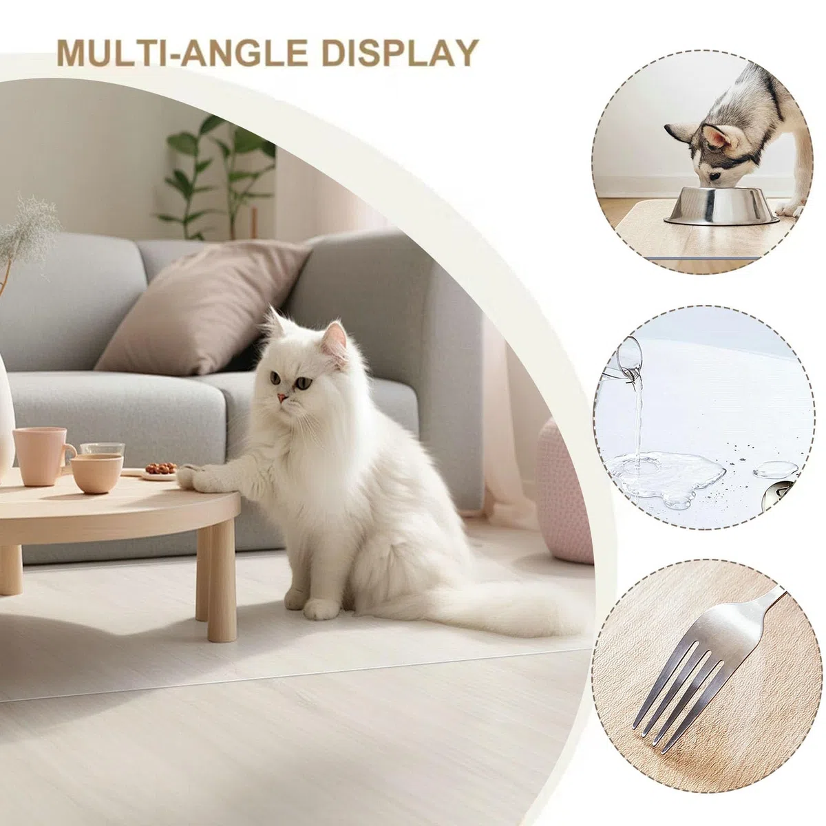 Tapis de protection de sol transparent en PVC de 2 mm antidérapant et résistant aux rayures pour la maison et le bureau, idéal pour les planchers en bois et les bureaux d'étude