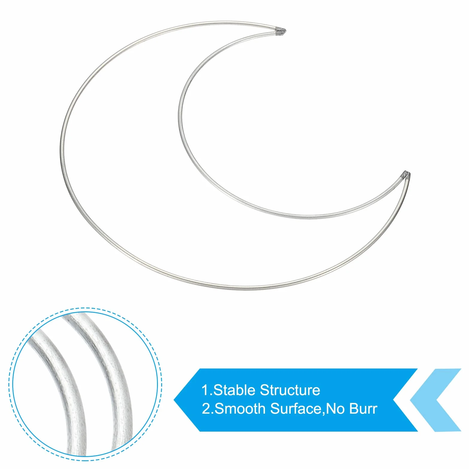 PATIKIL 8 Pouces Anneaux Attrape-Rêves Lune, 4 Pcs Cerceaux Métalliques Macramé, Argent