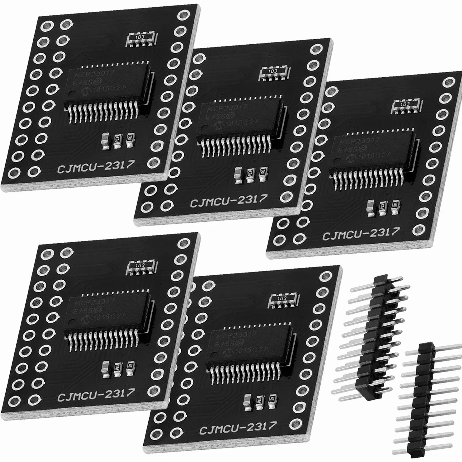 AZDelivery 5 x MCP23017 Ekspander portów 16-bitowy dwukierunkowy ekspander we/wy z interfejsem szeregowym I2C kompatybilny z Arduino w tym e-Book!