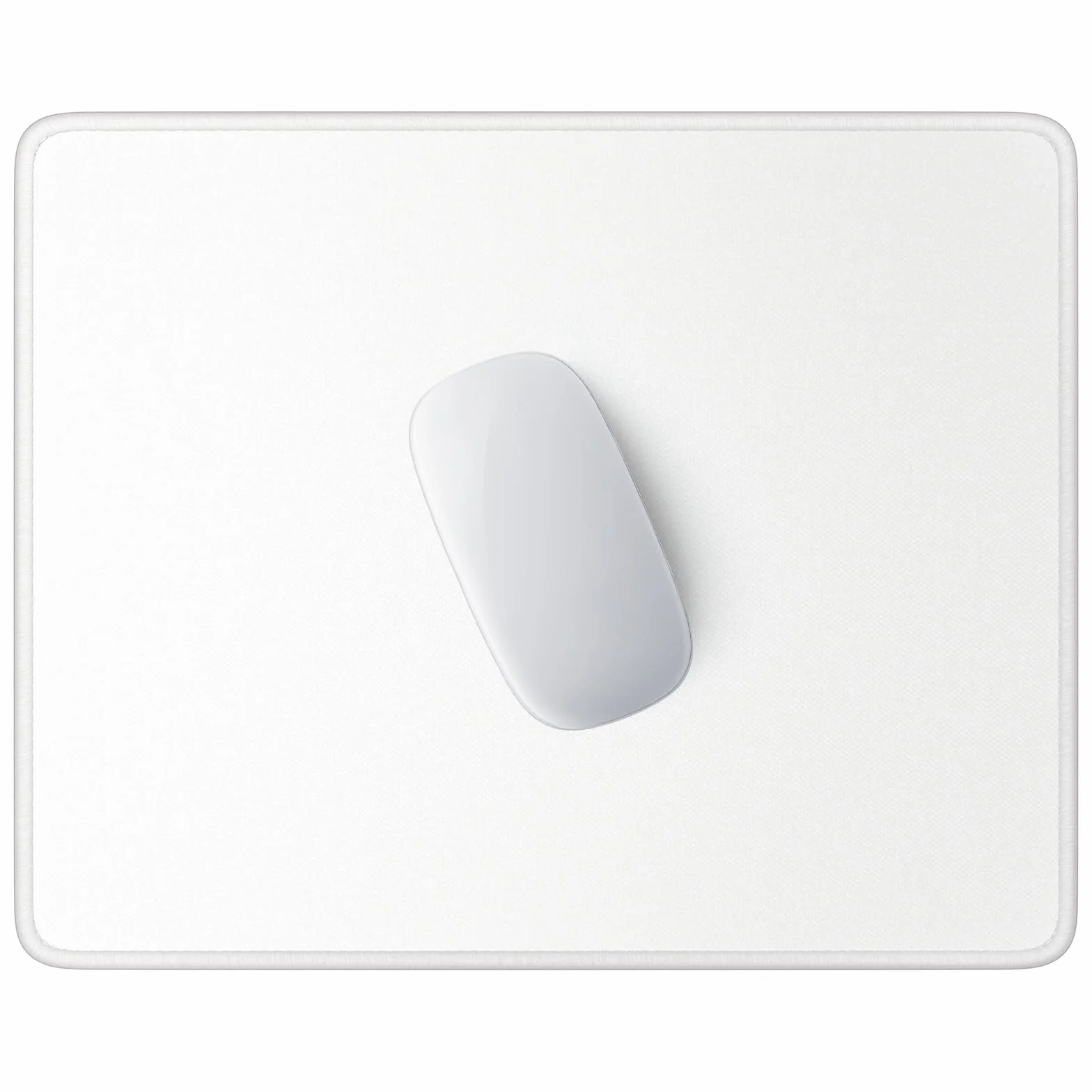 Tapis de Souris Carré Texturé 25,4 x 21,4 cm Bord Cousu Imperméable Antidérapant Caoutchouc Blanc Ivoire