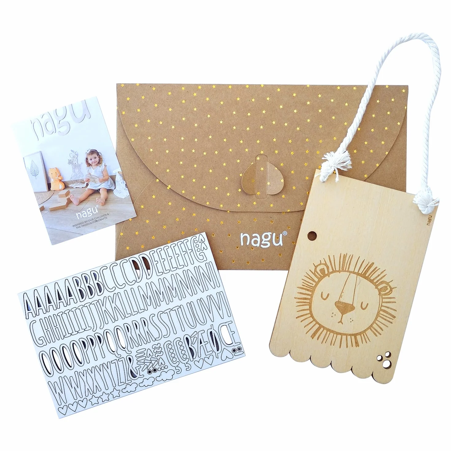 Fanion en Bois avec Animaux 10x15 cm Guirlande Décorative Chambre Bébé Personnalisé