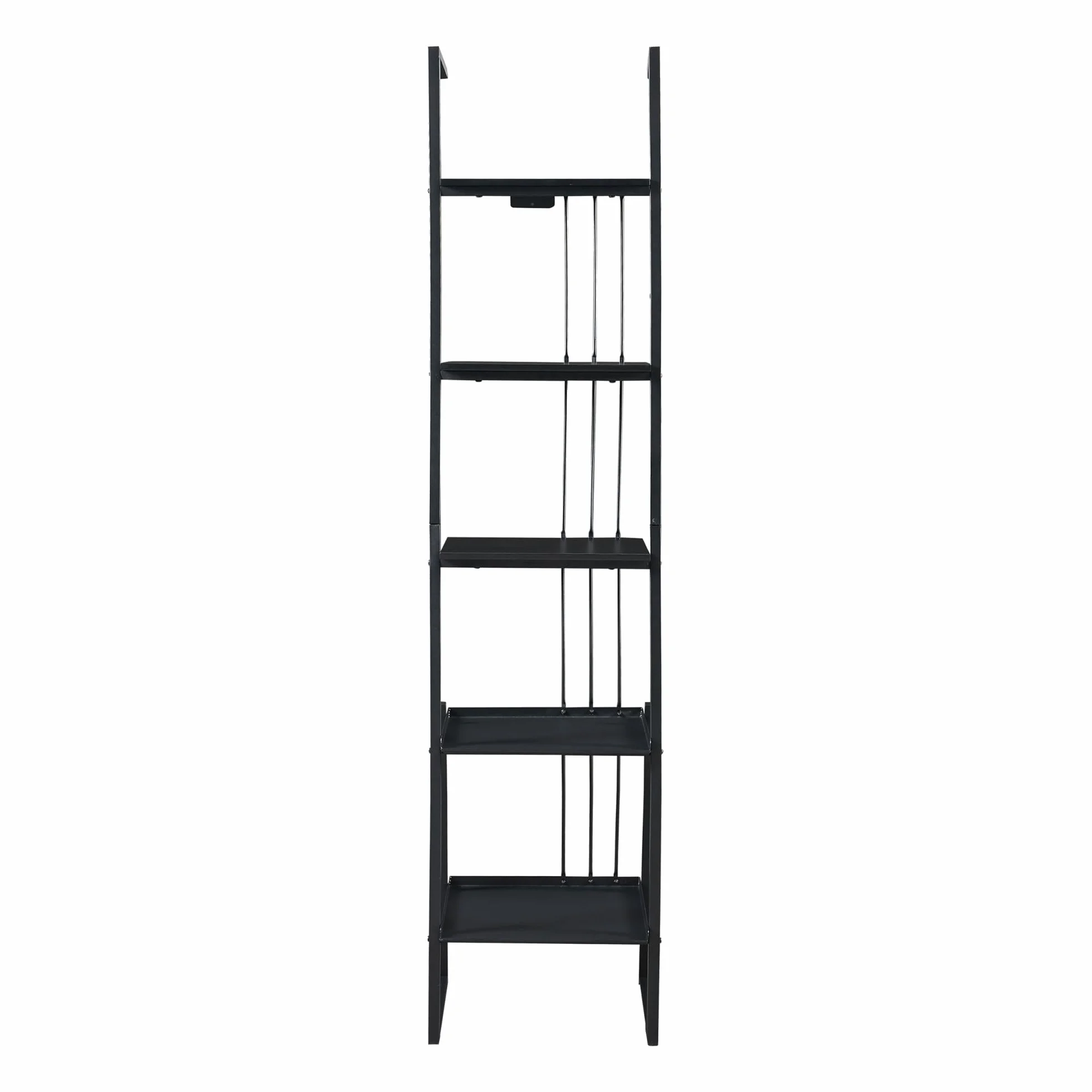 Ensemble de 2 Meubles de Salon Style Industriel avec Bureau et Étagère Échelle Métal Noir