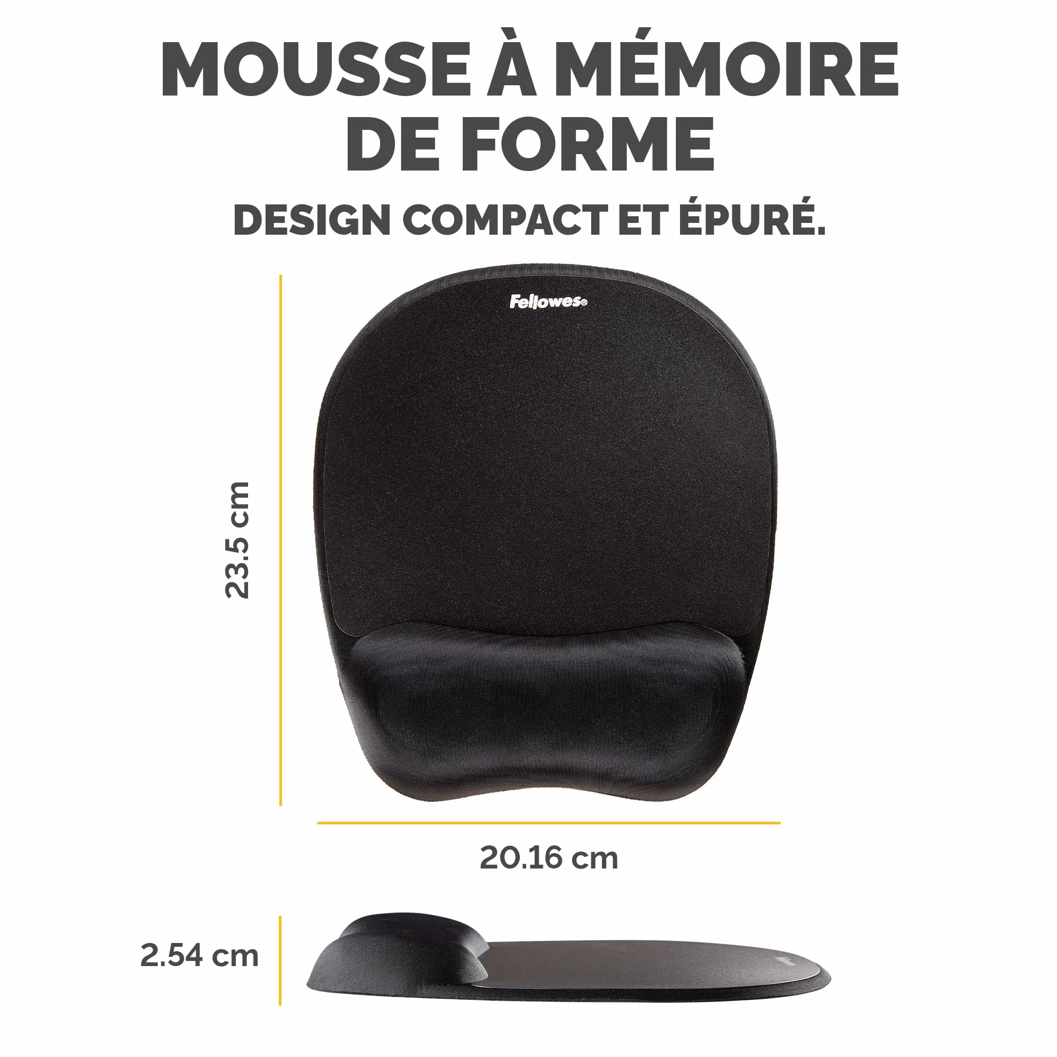 Fellowes Tapis de Souris Ergonomique avec Support de Poignet Noir