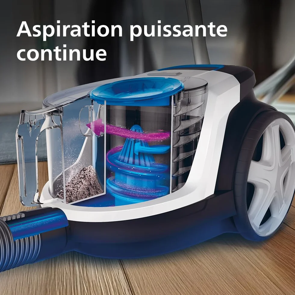 Philips PowerPro Compact Série 3000 Aspirateur sans Sac 900 W HEPA Brosse TriActive