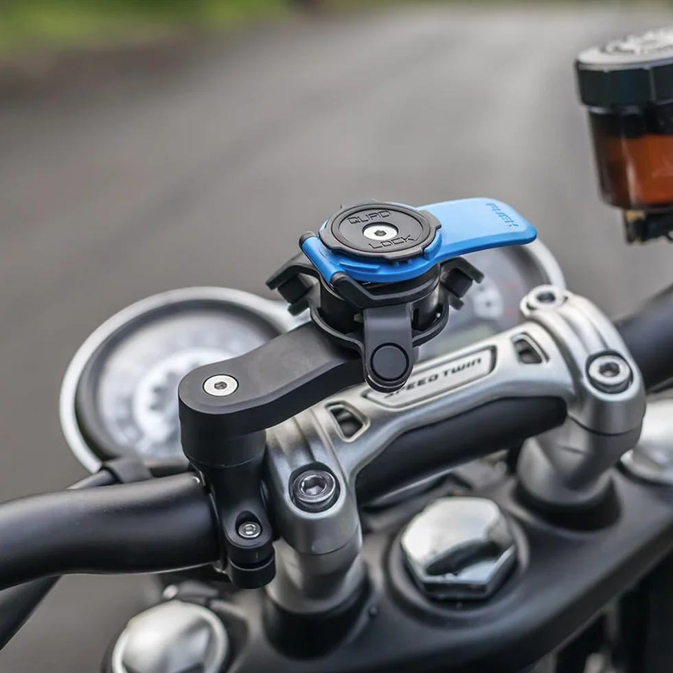 Quad Lock Kierownica Motocyklowa Uchwyt Telefonu Zestaw z Amortyzatorem Drgań i iPhone 16 MAG Etui