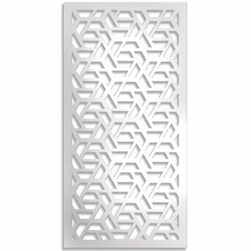 Cadre ajouré pour décoration modèle ROMBO – Panneau en PVC perforé – Pare-soleil couleur blanc 73 x 148 cm