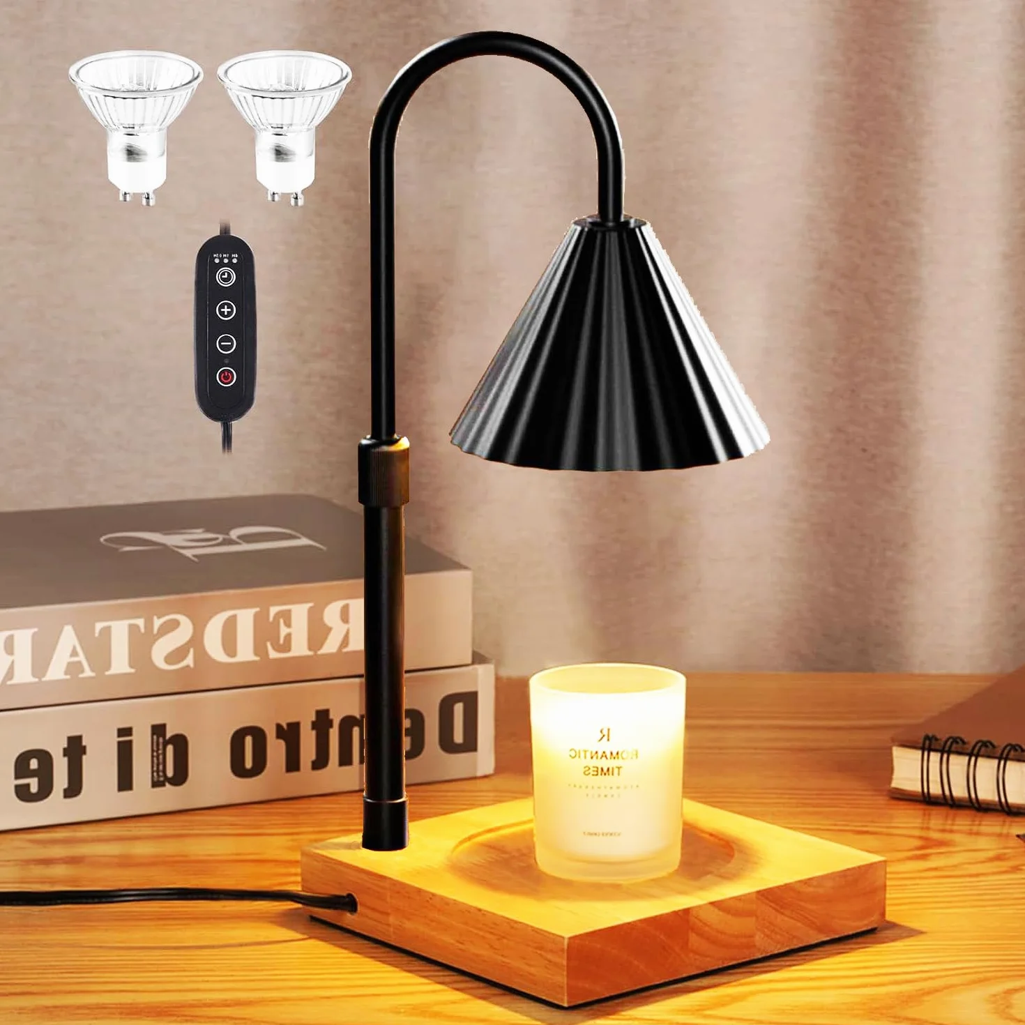 Lampe Chauffe-Bougie, Lampe Parfumée avec Minuterie et Variateur, Candle Warmer Lamp électrique, Lampe Bougie pour Cadeaux Chambre Bureau Yoga Décoration