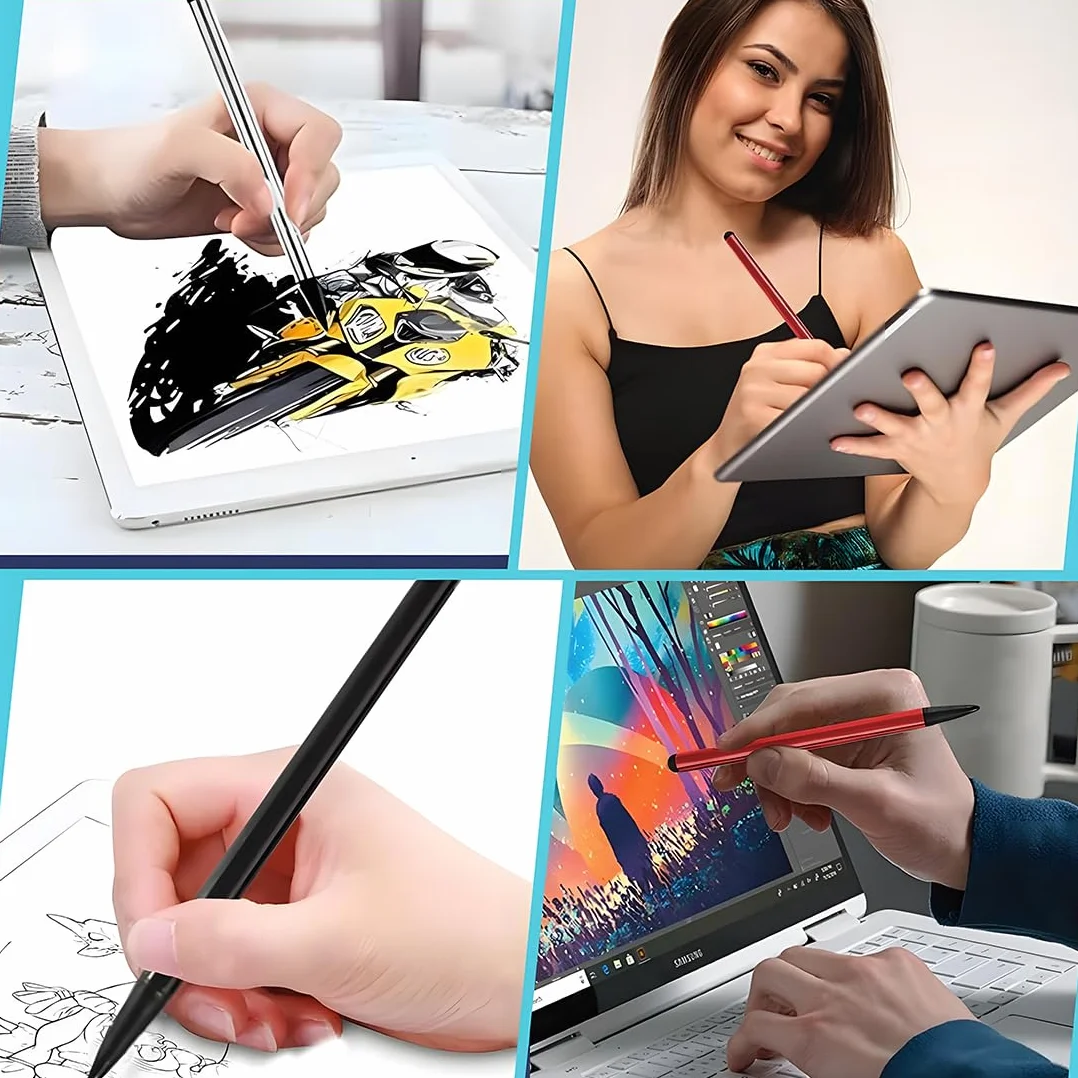 6 szt. 2 w 1 uniwersalny pojemnościowy rysik do tabletu, rysik do tabletu, rysik do wszystkich tabletów, kompatybilny ze wszystkimi pojemnościowymi urządzeniami z ekranem dotykowym, telefonem